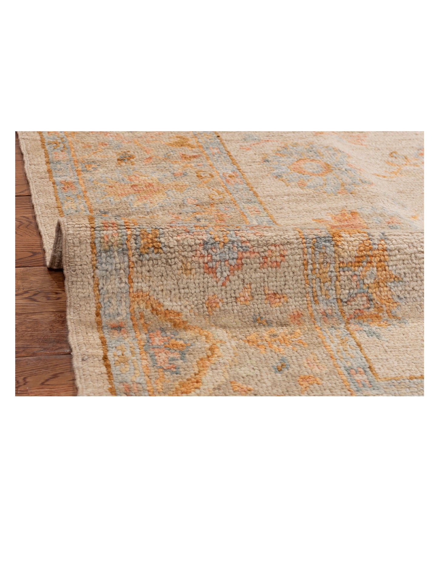 Angora Oushak 152435 Beige Silver 5.11x8.8 Hand Knotted Rug