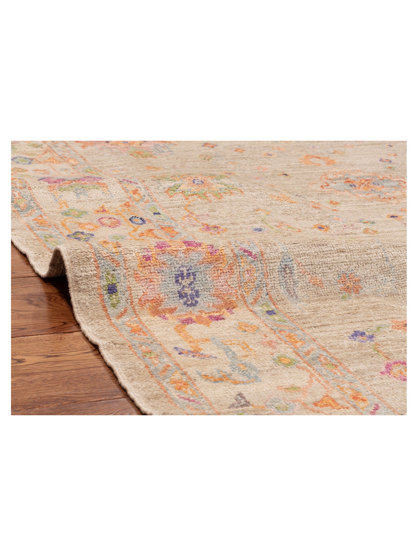 Angora Oushak 152436 Beige Beige 5.10x8.9 Hand Knotted Rug