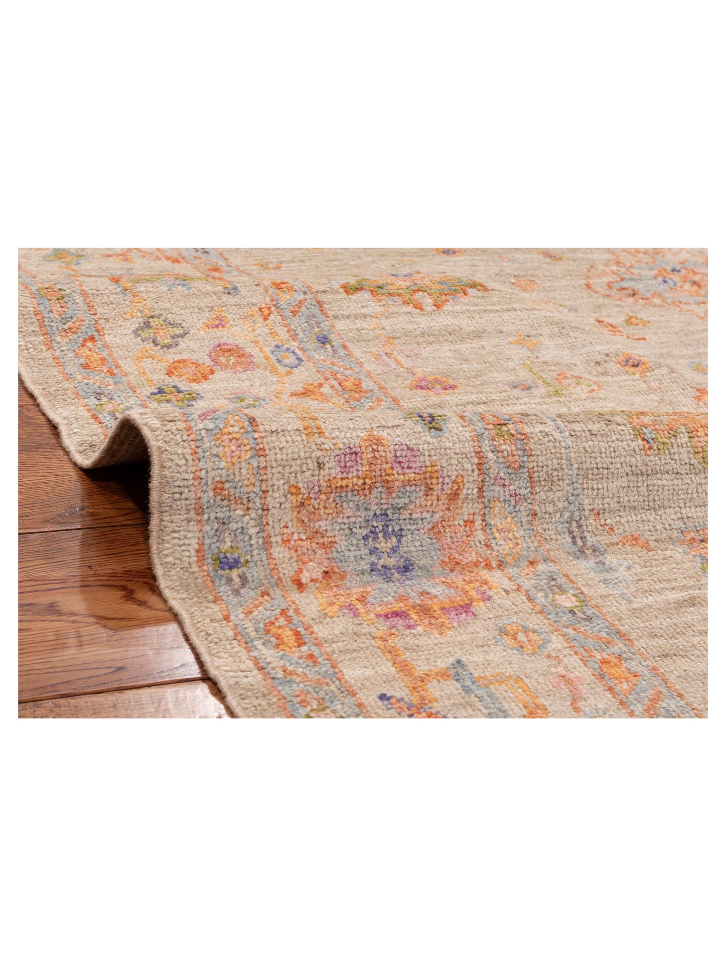 Angora Oushak 152439 Beige Beige 6x8.9 Hand Knotted Rug