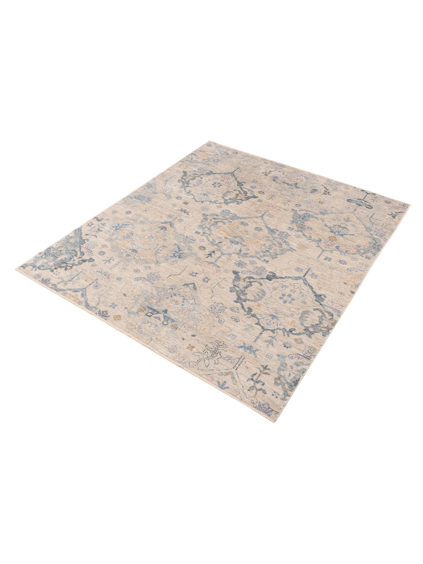 Angora Oushak 152452 Silver Silver 8.2x9.5 Hand Knotted Rug