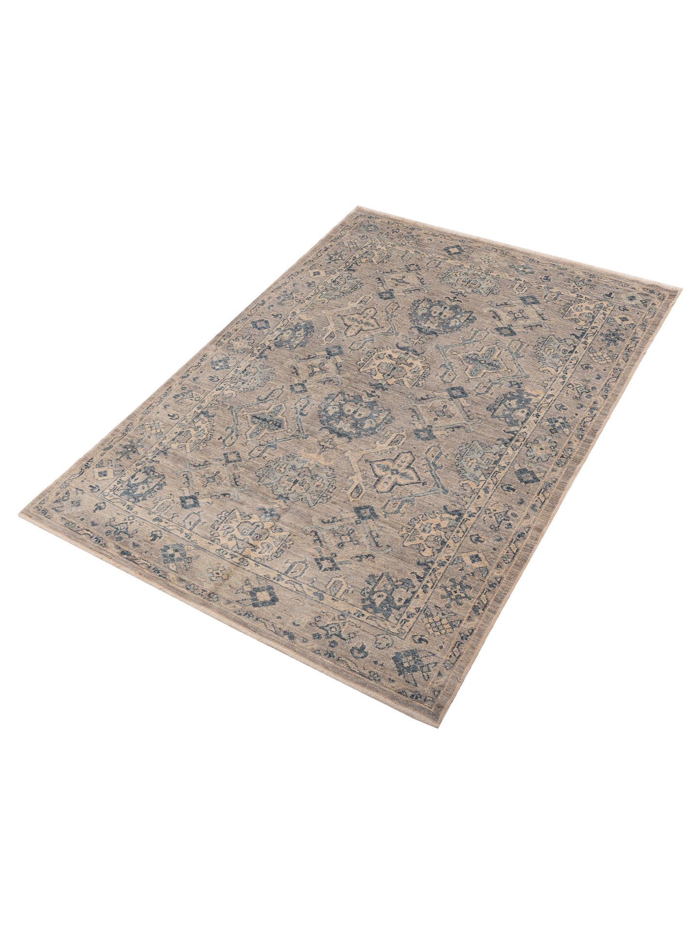 Angora Oushak 152463 Gray Gray 5.11x8.3 Hand Knotted Rug