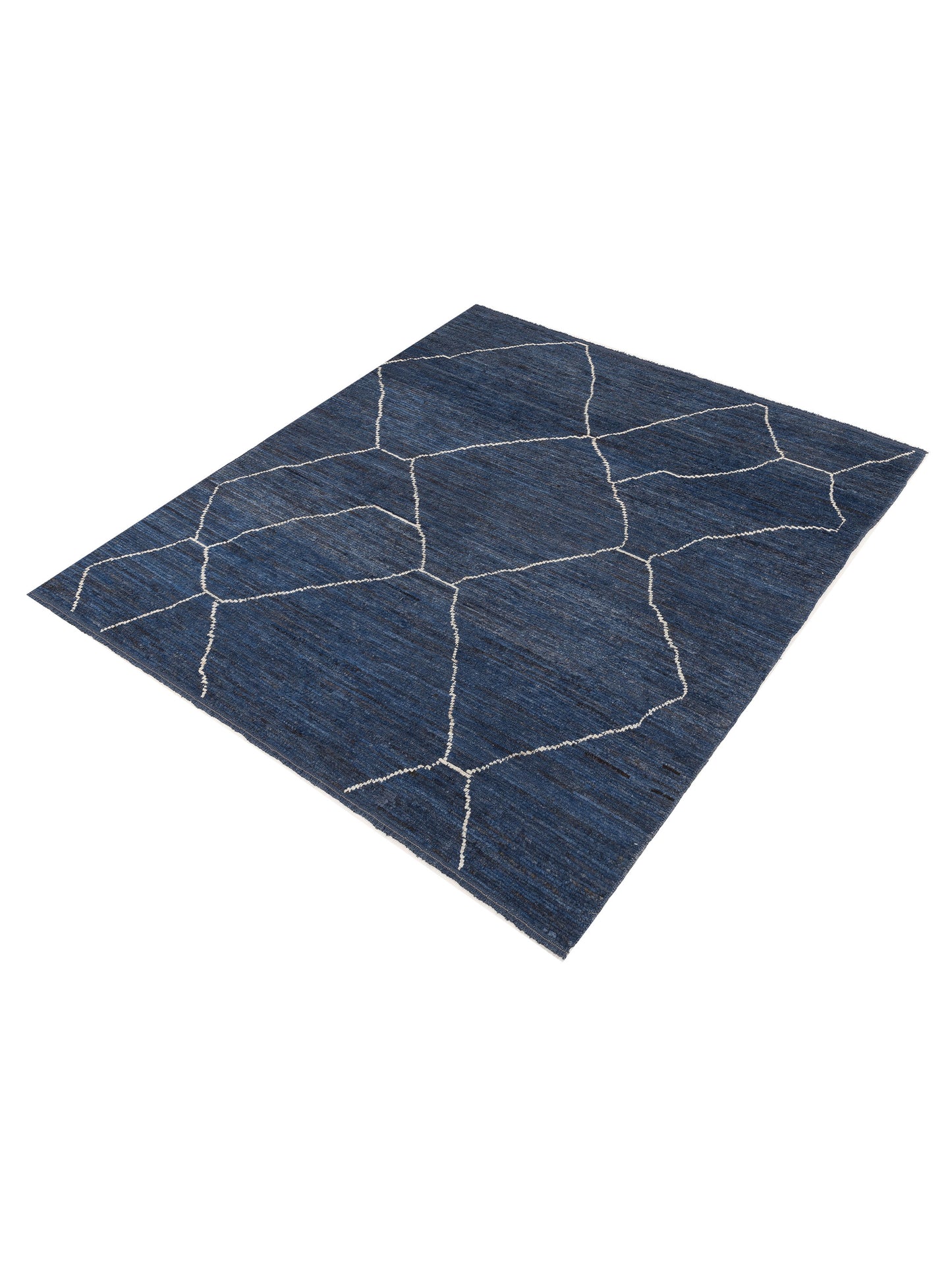 Berber Efes Blue Blue 8.3x9.5 Hand Knotted Rug