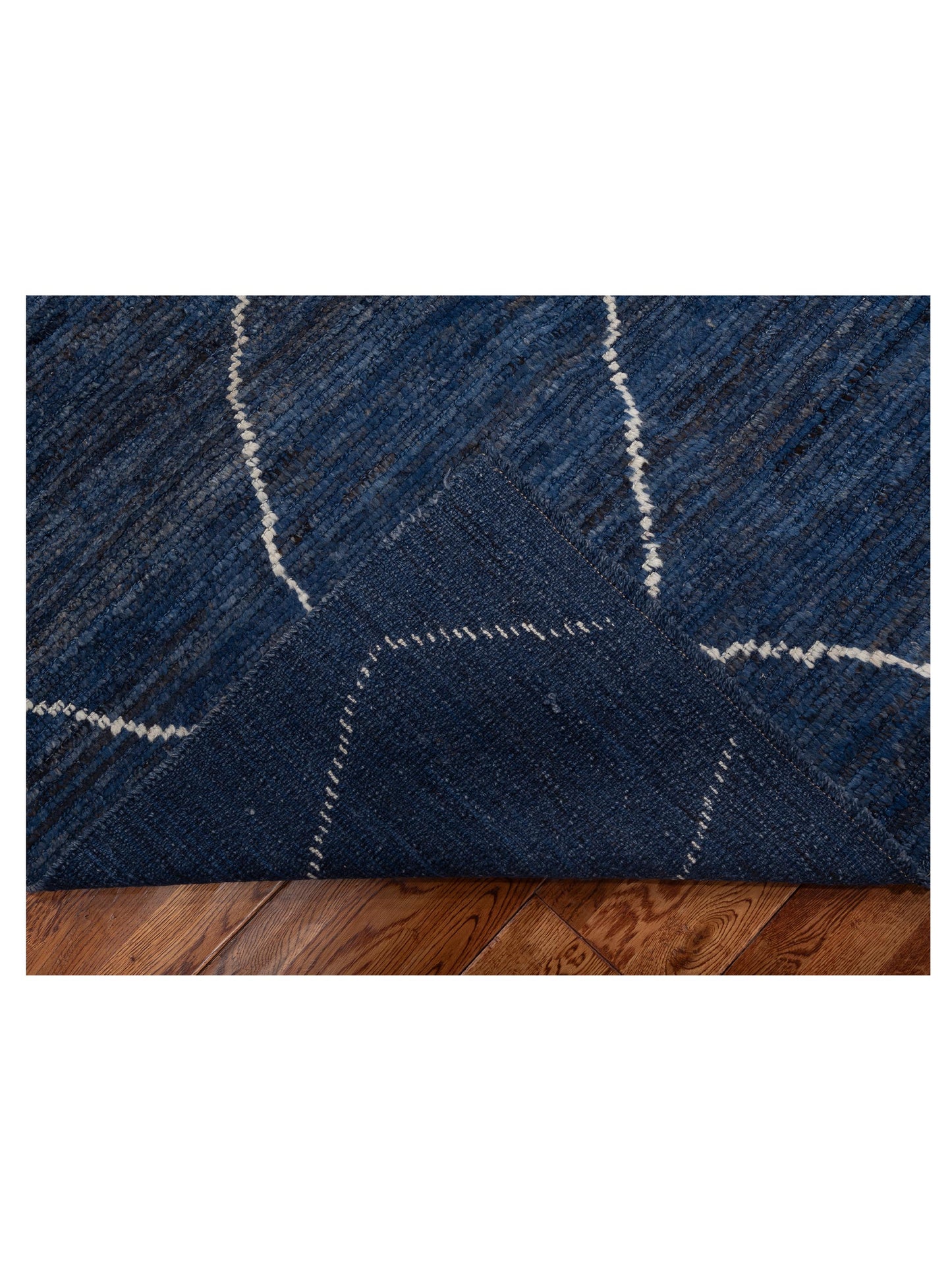 Berber Efes Blue Blue 8.3x9.5 Hand Knotted Rug