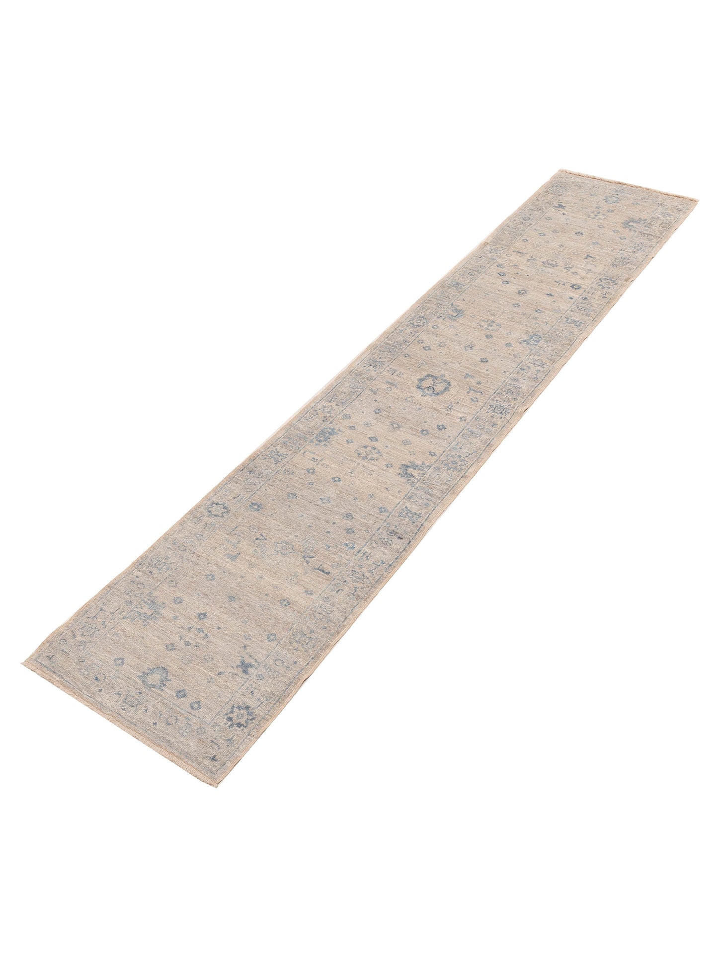 Angora Oushak 152489 Silver Gray 2.6x12.11 Hand Knotted Rug