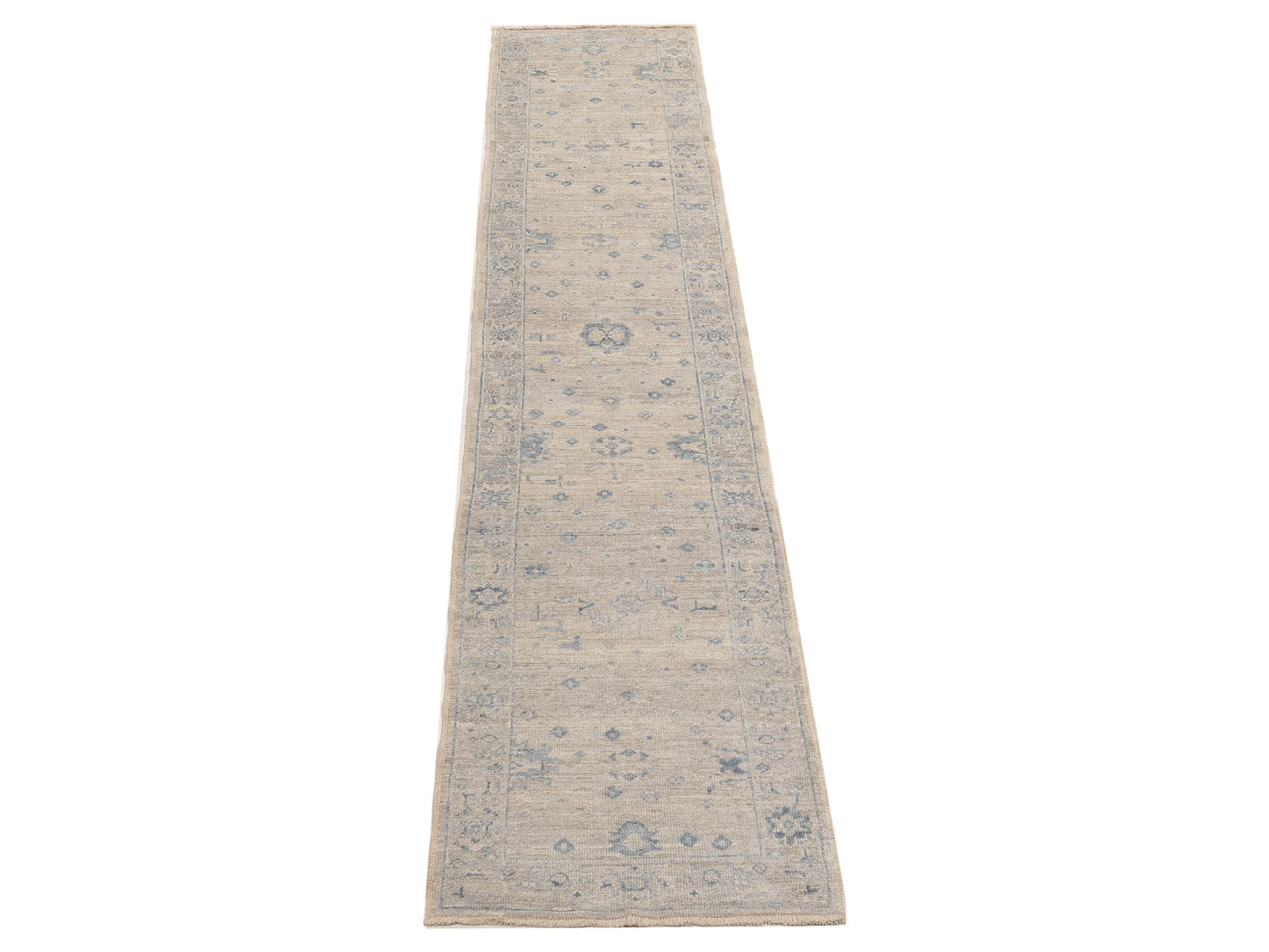 Angora Oushak 152489 Silver Gray 2.6x12.11 Hand Knotted Rug