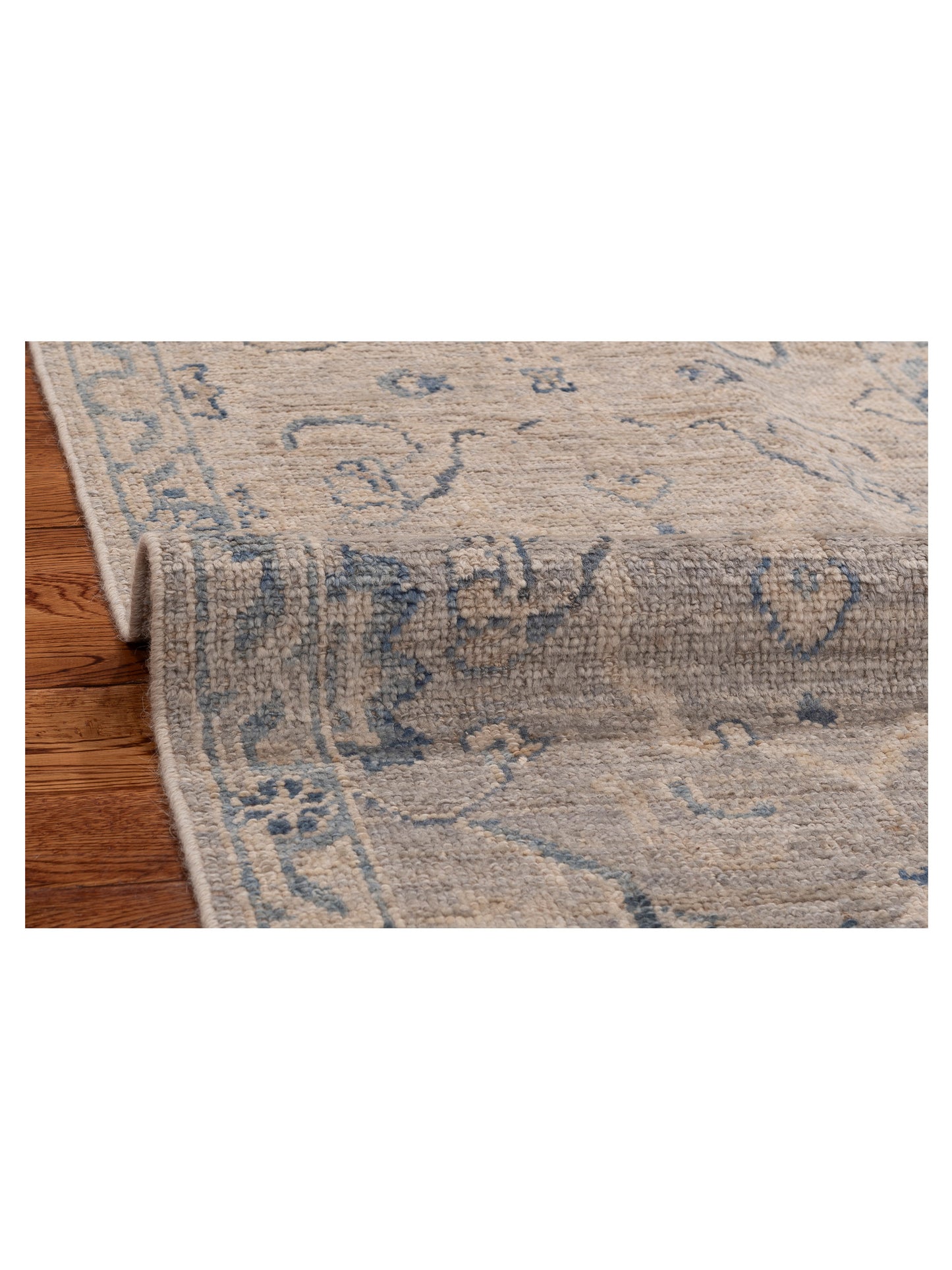 Angora Oushak 152490 Gray Blue 2.6x14.6 Hand Knotted Rug