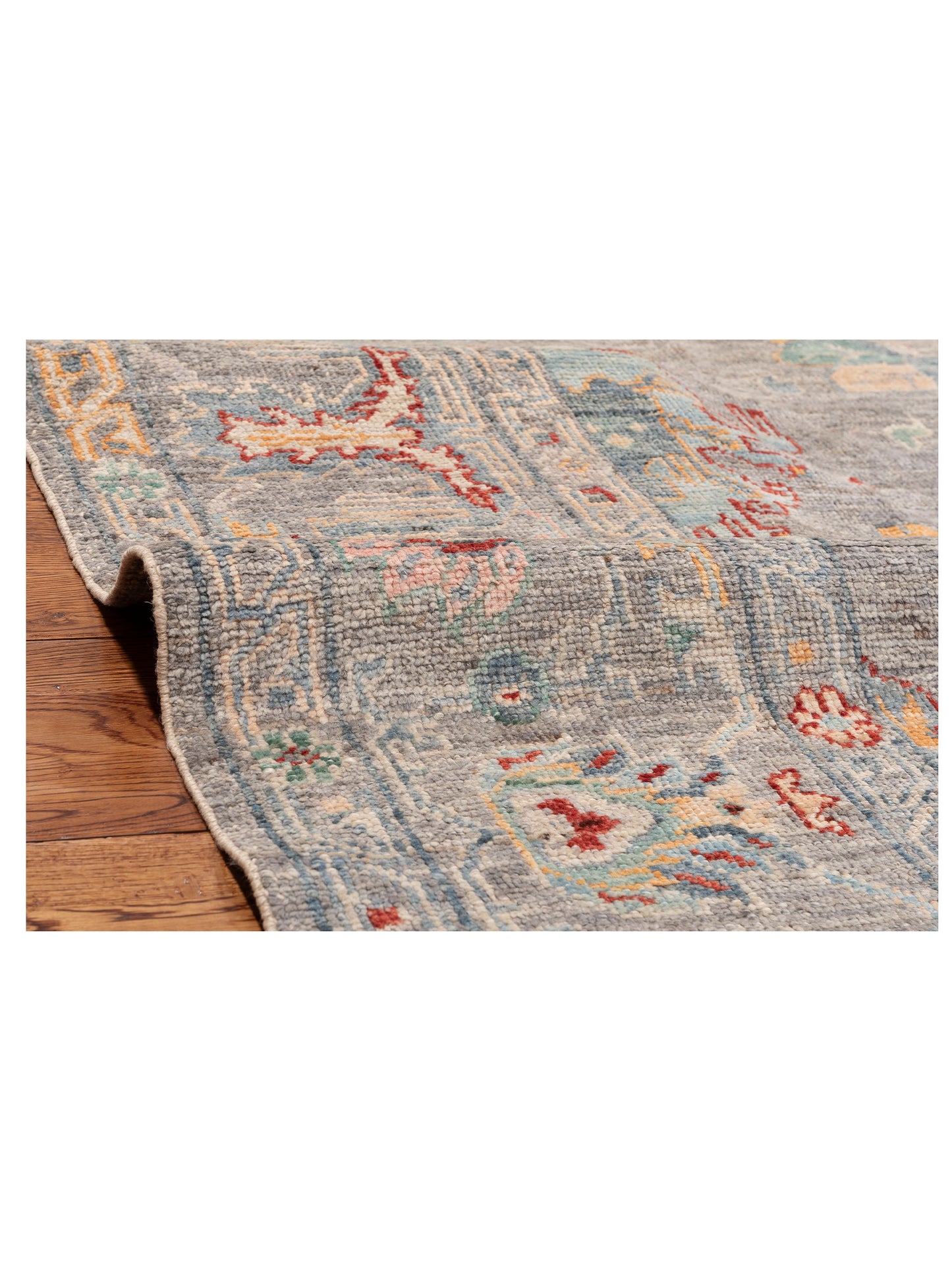 Angora Oushak 152493 Gray Gray 9.1x11.8 Hand Knotted Rug