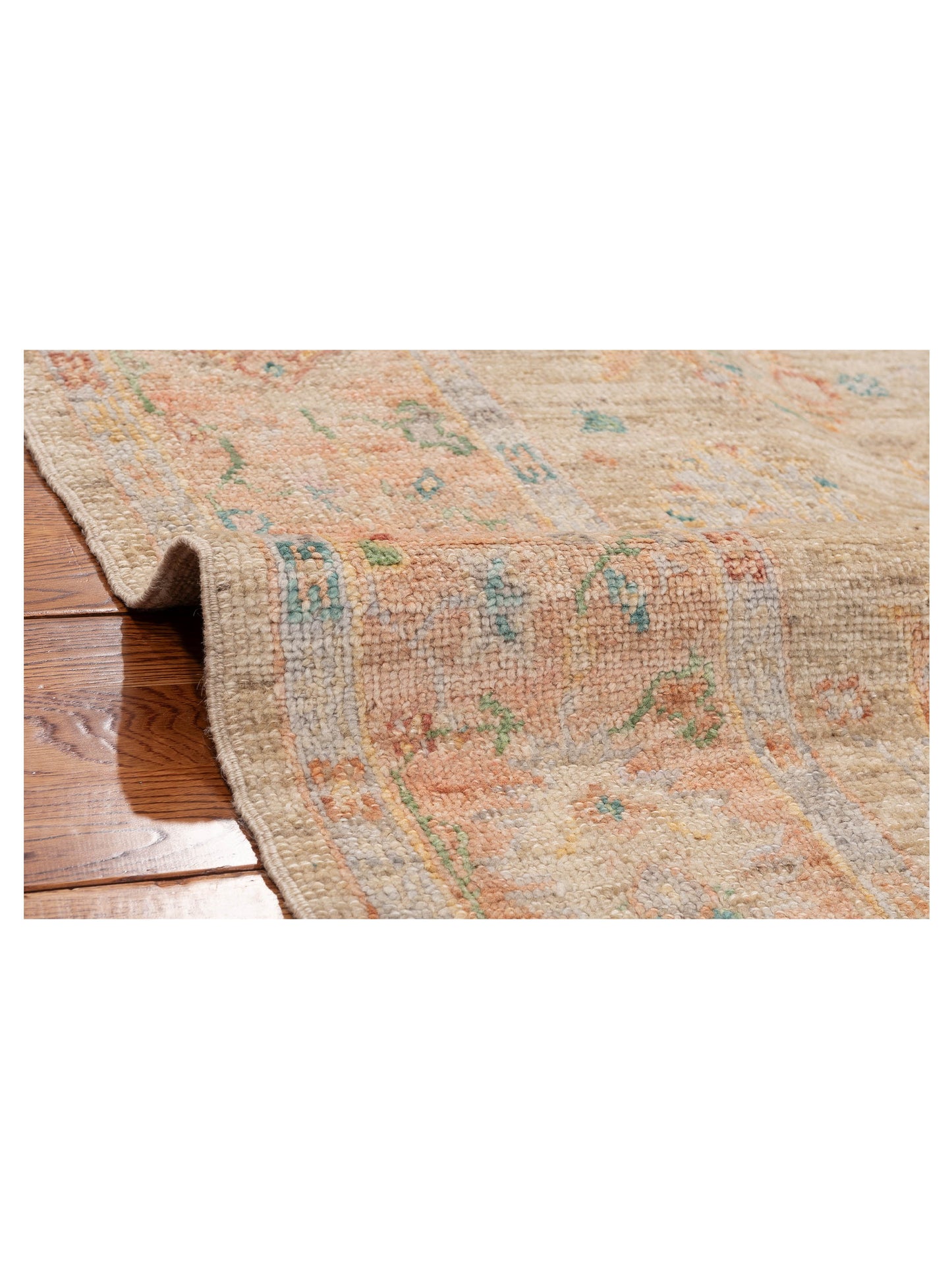 Angora Oushak 152553 Beige Pink 6x8.8 Hand Knotted Rug