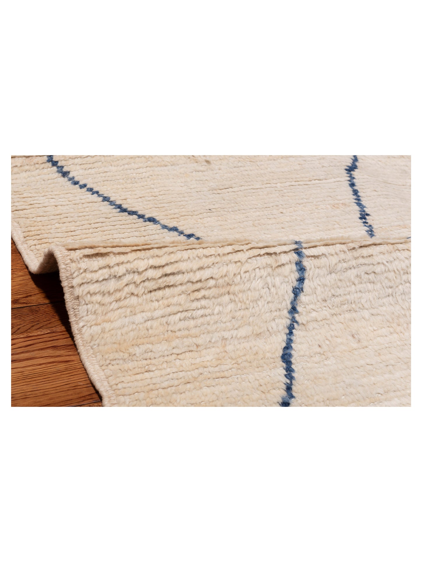 Berber Efes Ivory Blue 9.2x12 Hand Knotted Rug