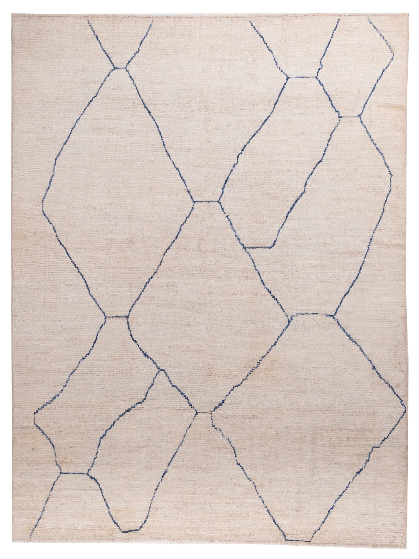 Pasha Berber Ivory Blue Contemporary