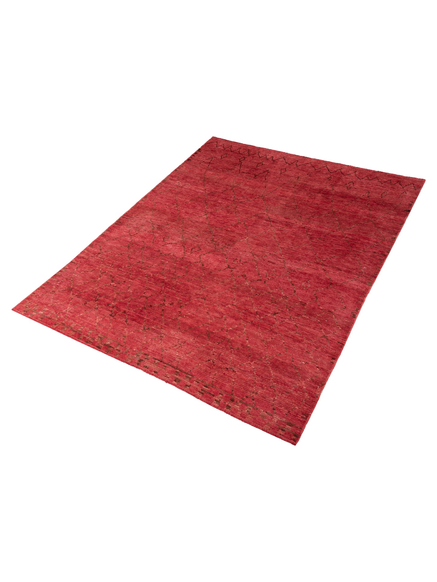 Berber Aspendos Red Red 9.3x11.7 Hand Knotted Rug