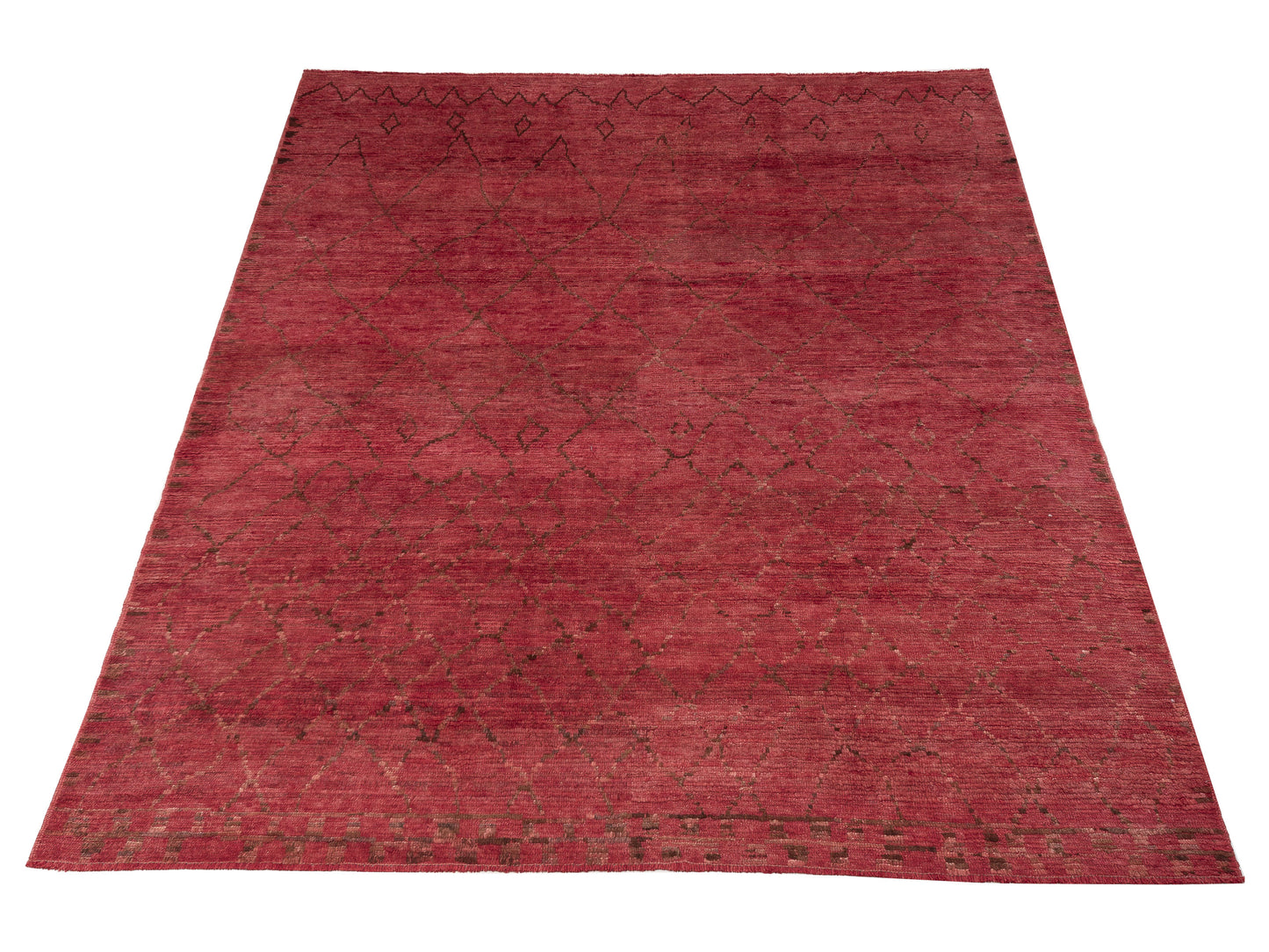 Berber Aspendos Red Red 9.3x11.7 Hand Knotted Rug