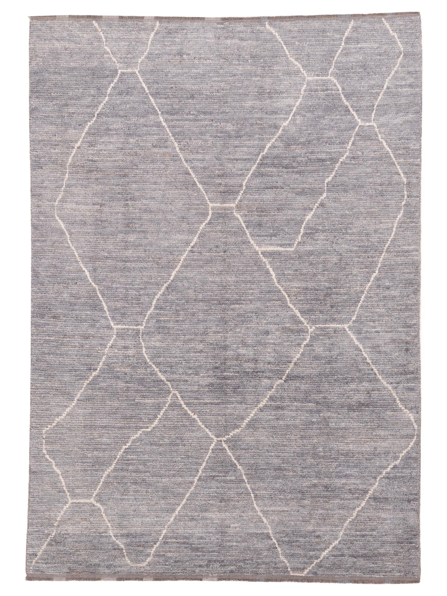 Berber Efes Gray Ivory 6.9x9.9 Hand Knotted Rug