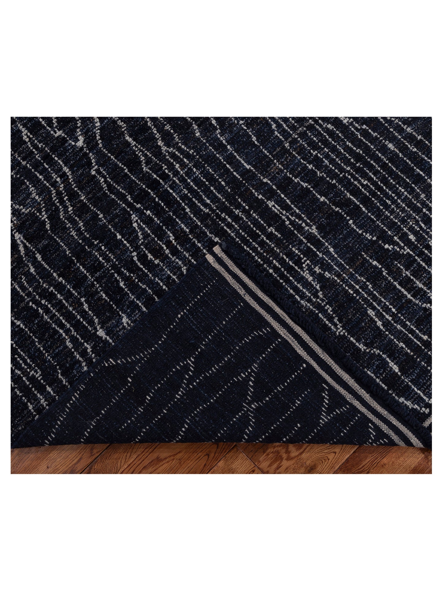Berber Leaf Blue Ivory 4.9x5.9 Hand Knotted Rug