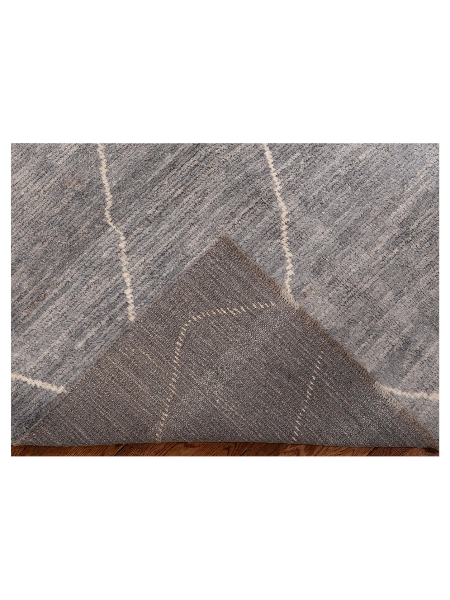 Berber Efes Gray Ivory 7x9.4 Hand Knotted Rug
