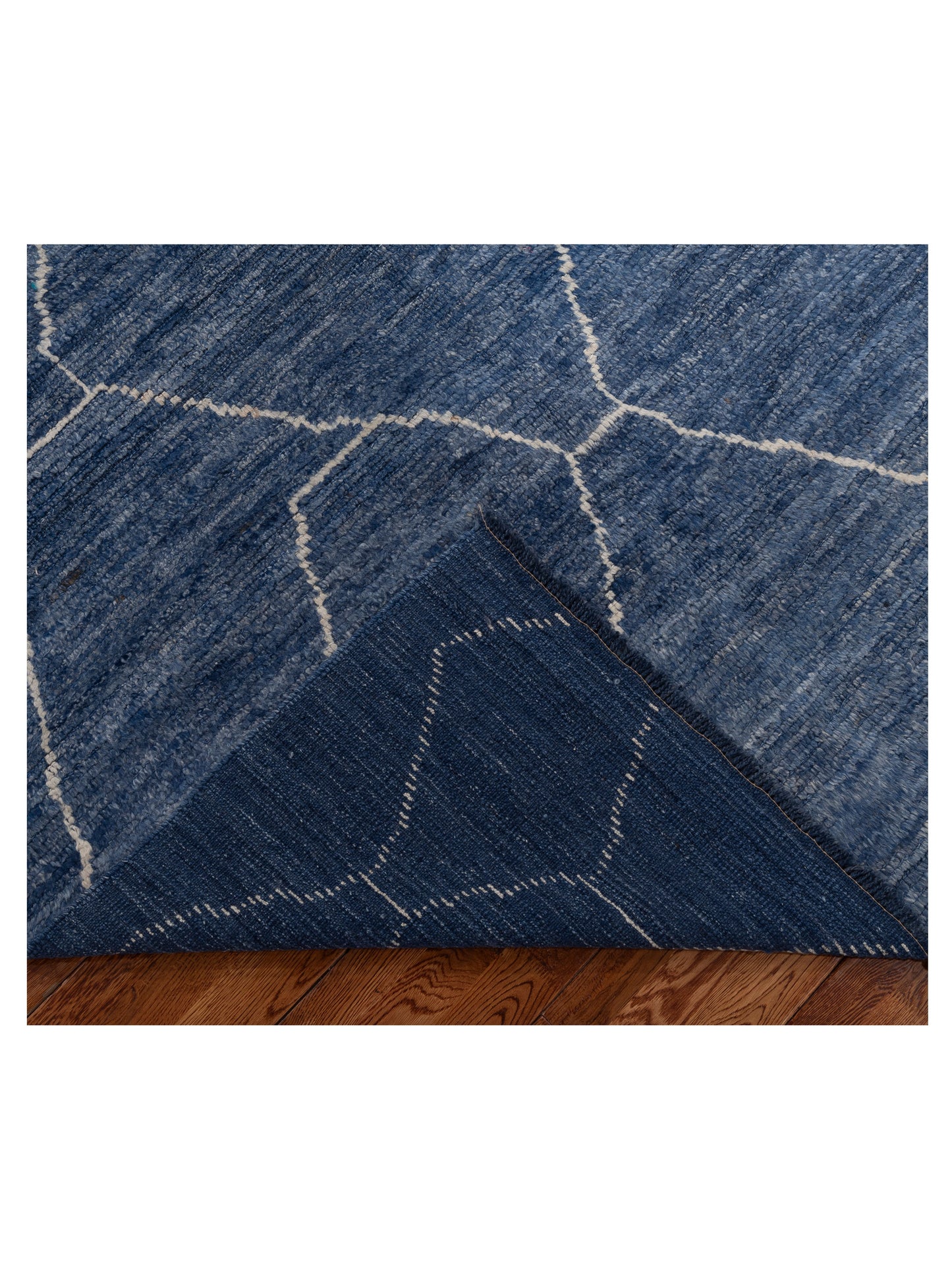 Berber Efes Blue Ivory 5.8x7.6 Hand Knotted Rug
