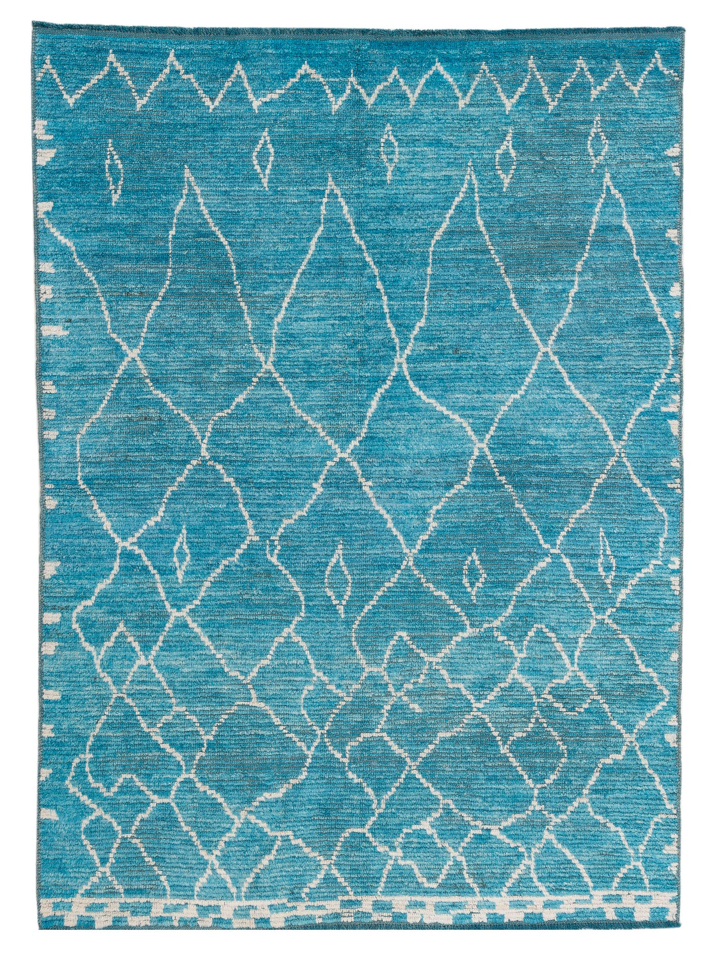 Pasha Berber Turquoise Ivory Contemporary