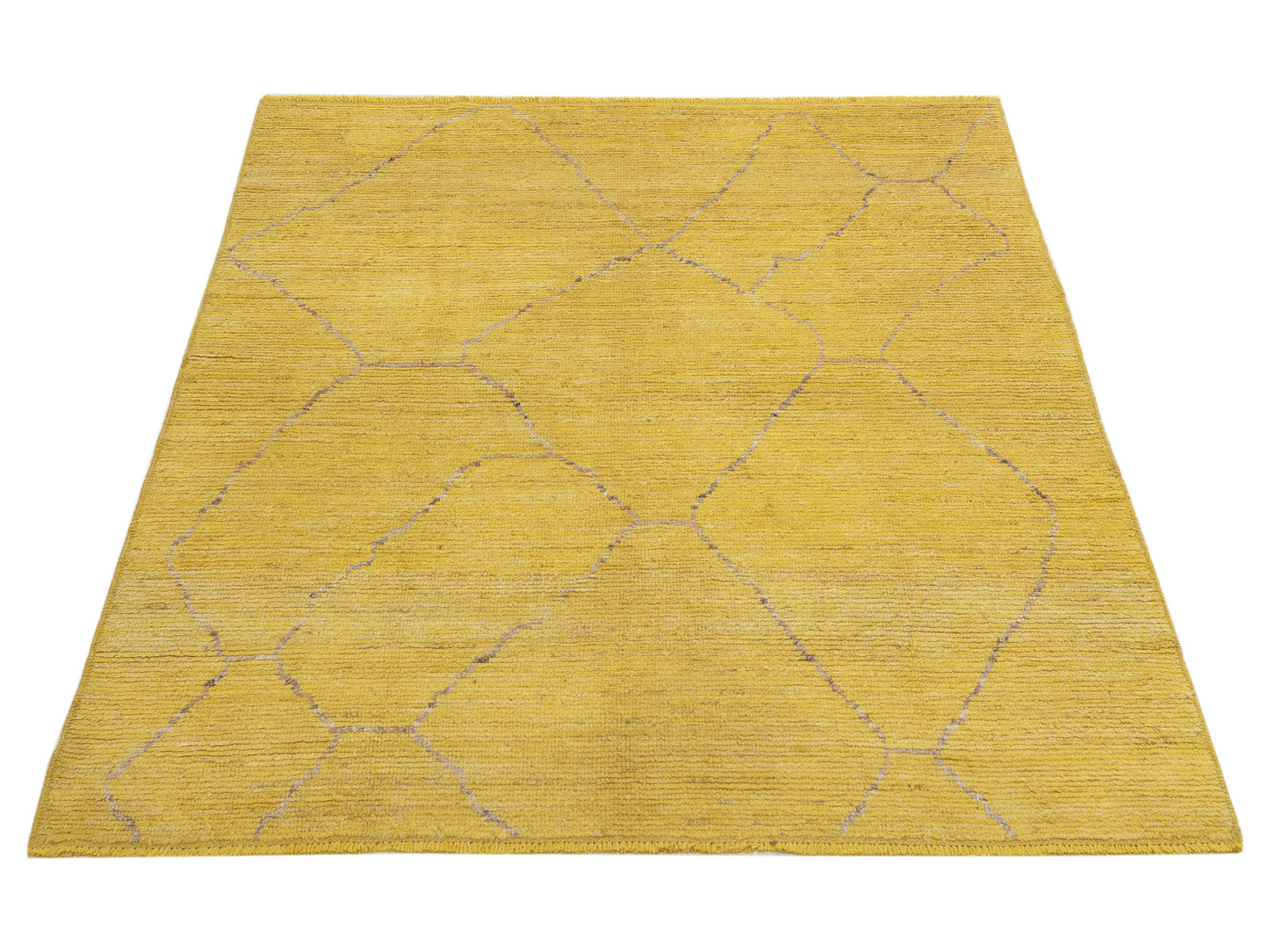 Berber Efes Yellow Brown 5.9x7.4 Hand Knotted Rug