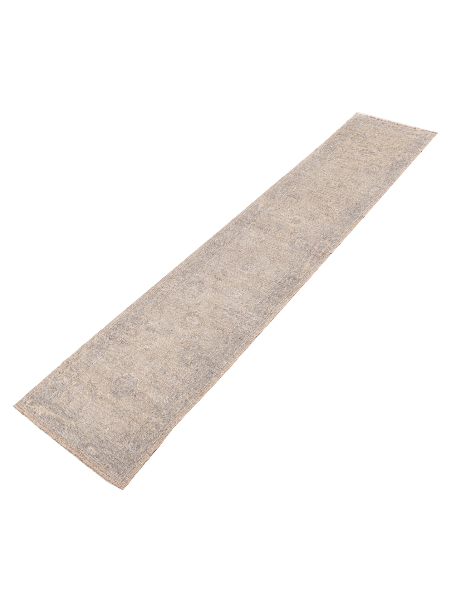Angora Oushak 152645 Gray Gray 2.7x13.6 Hand Knotted Rug