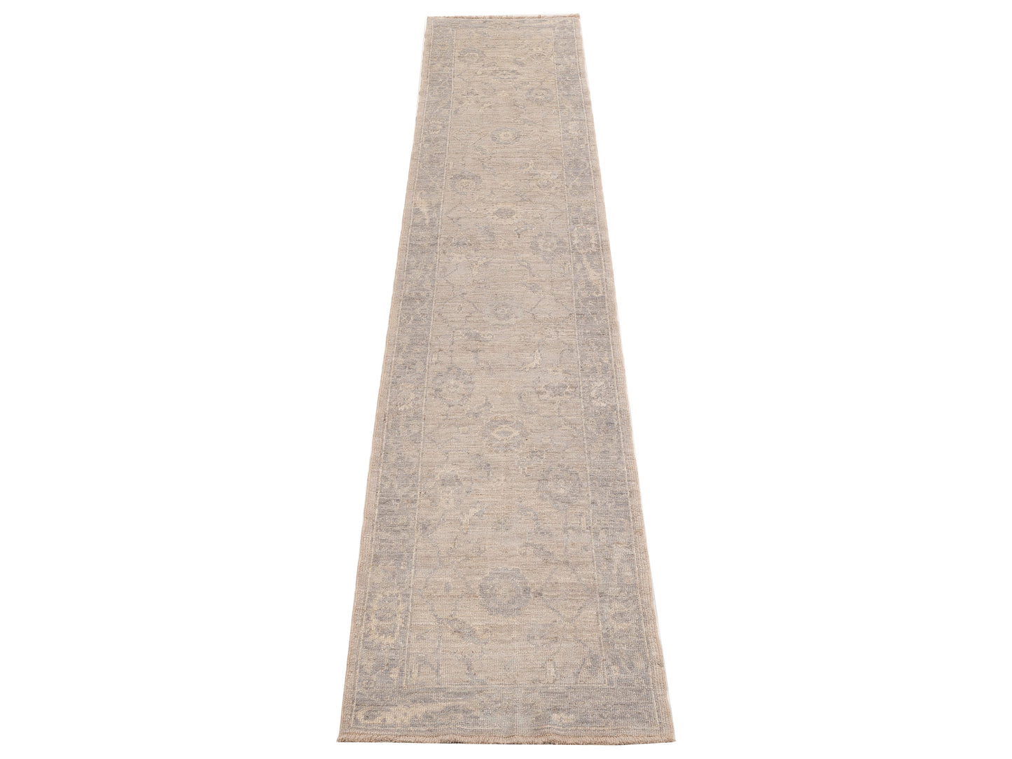 Angora Oushak 152645 Gray Gray 2.7x13.6 Hand Knotted Rug