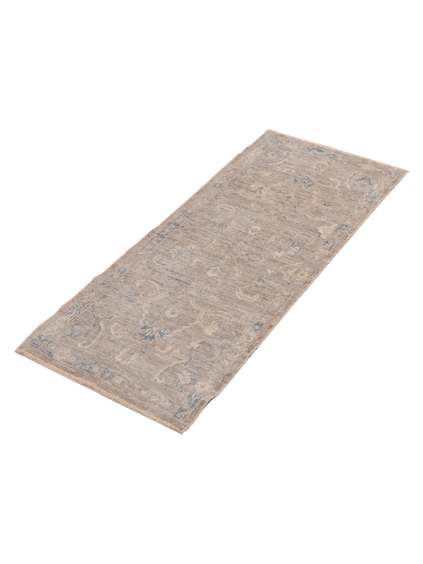 Angora Oushak 152651 Gray Gray 2.7x6.5 Hand Knotted Rug