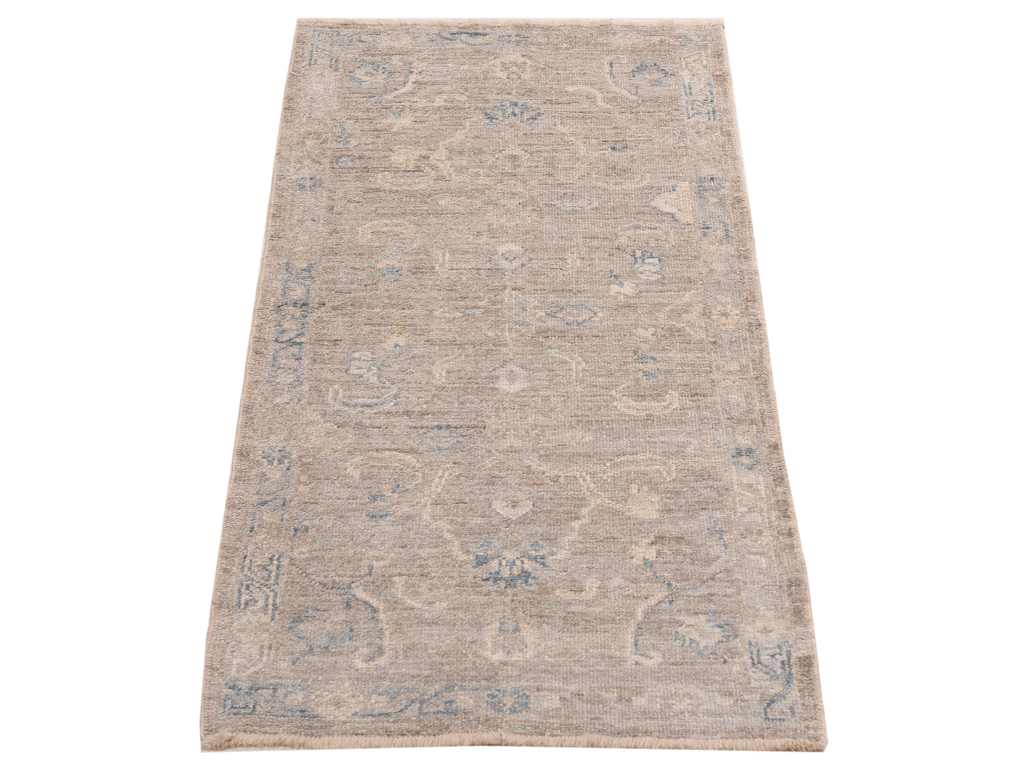 Angora Oushak 152651 Gray Gray 2.7x6.5 Hand Knotted Rug