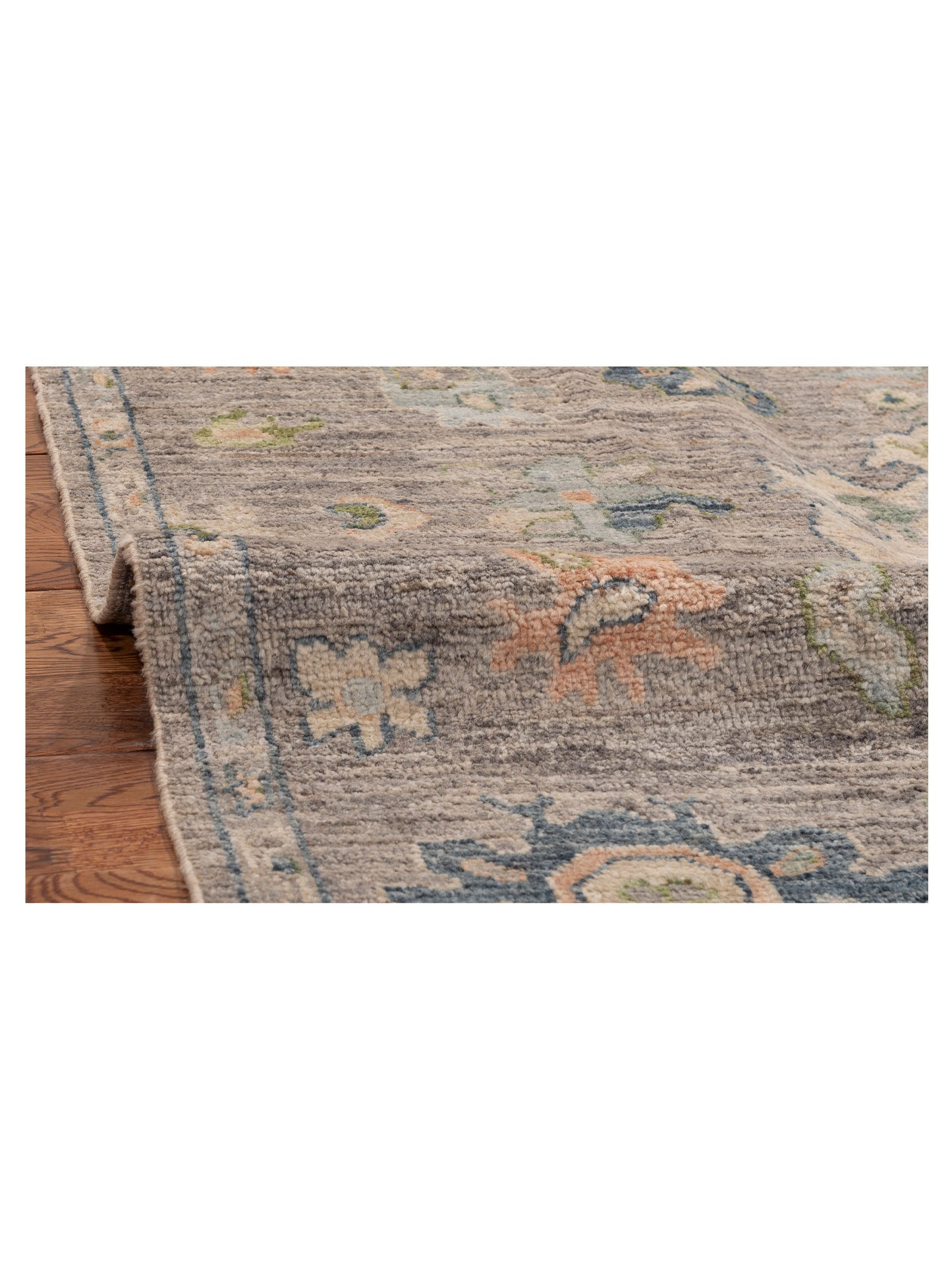 Angora Oushak 152653 Gray Gray 4.2x5.6 Hand Knotted Rug