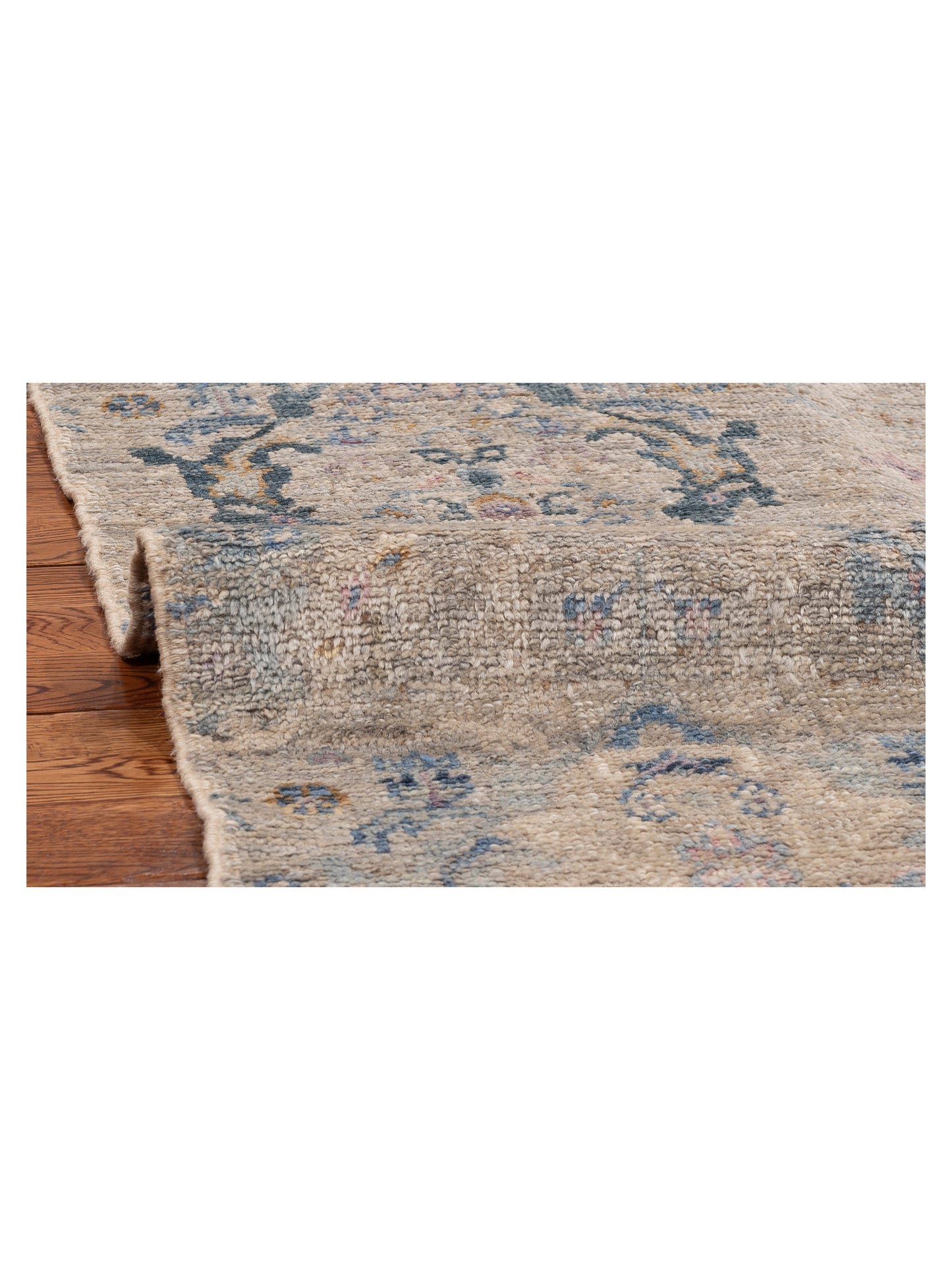 Angora Oushak 152659 Gray Blue 2.5x11.6 Hand Knotted Rug