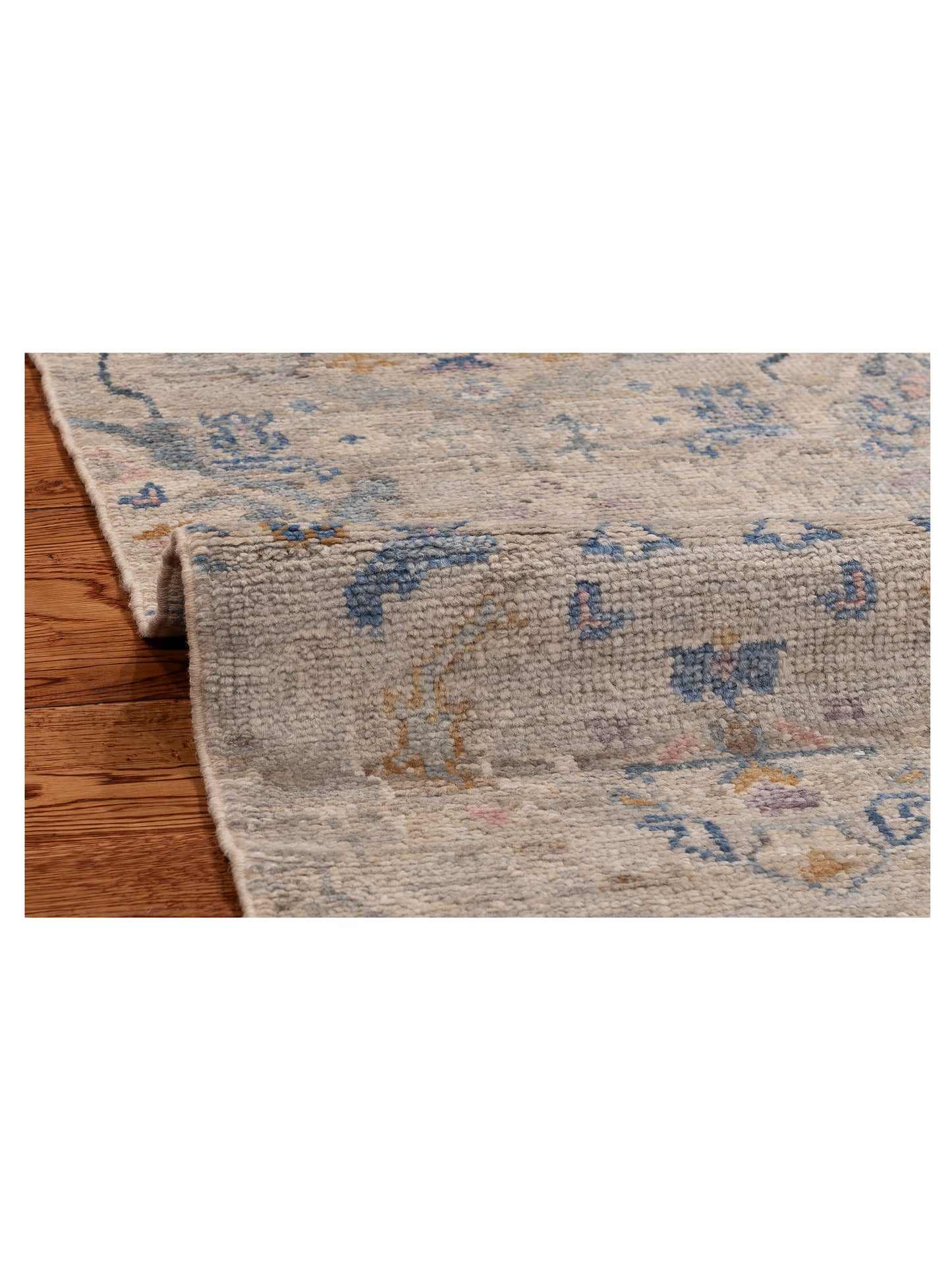 Angora Oushak 152660 Gray Blue 2.4x12.2 Hand Knotted Rug