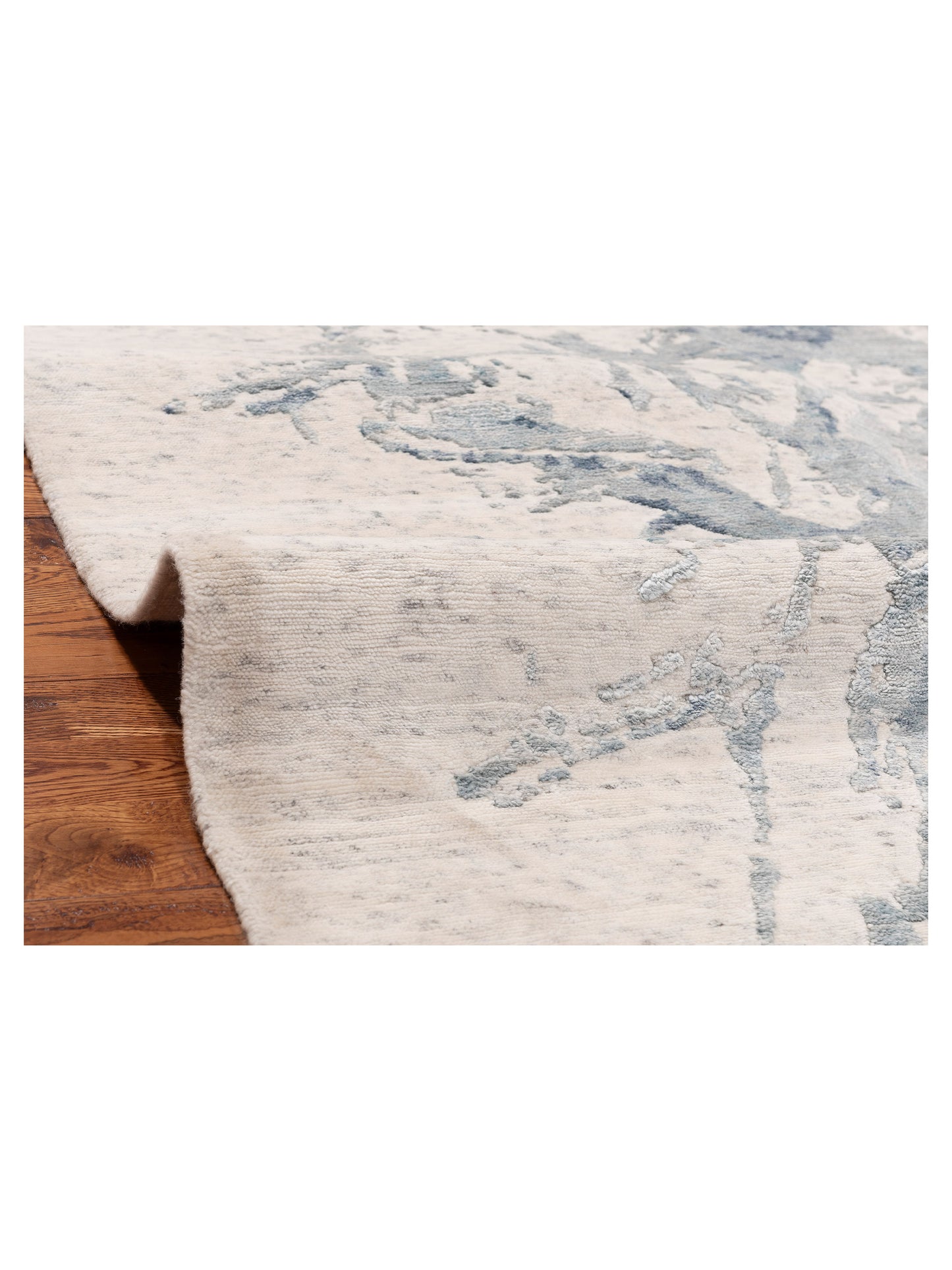 Tibetino 152704 Ivory Aqua 8.1x10 Hand Knotted Rug