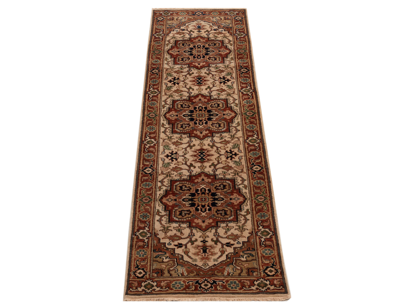Royal 152731 Ivory Rust 2.6x9.6 Hand Knotted Rug