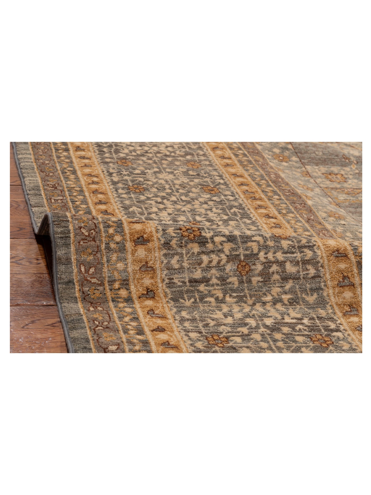Super Mamluk 152763 Gray Gray 10.2x13.4 Hand Knotted Rug