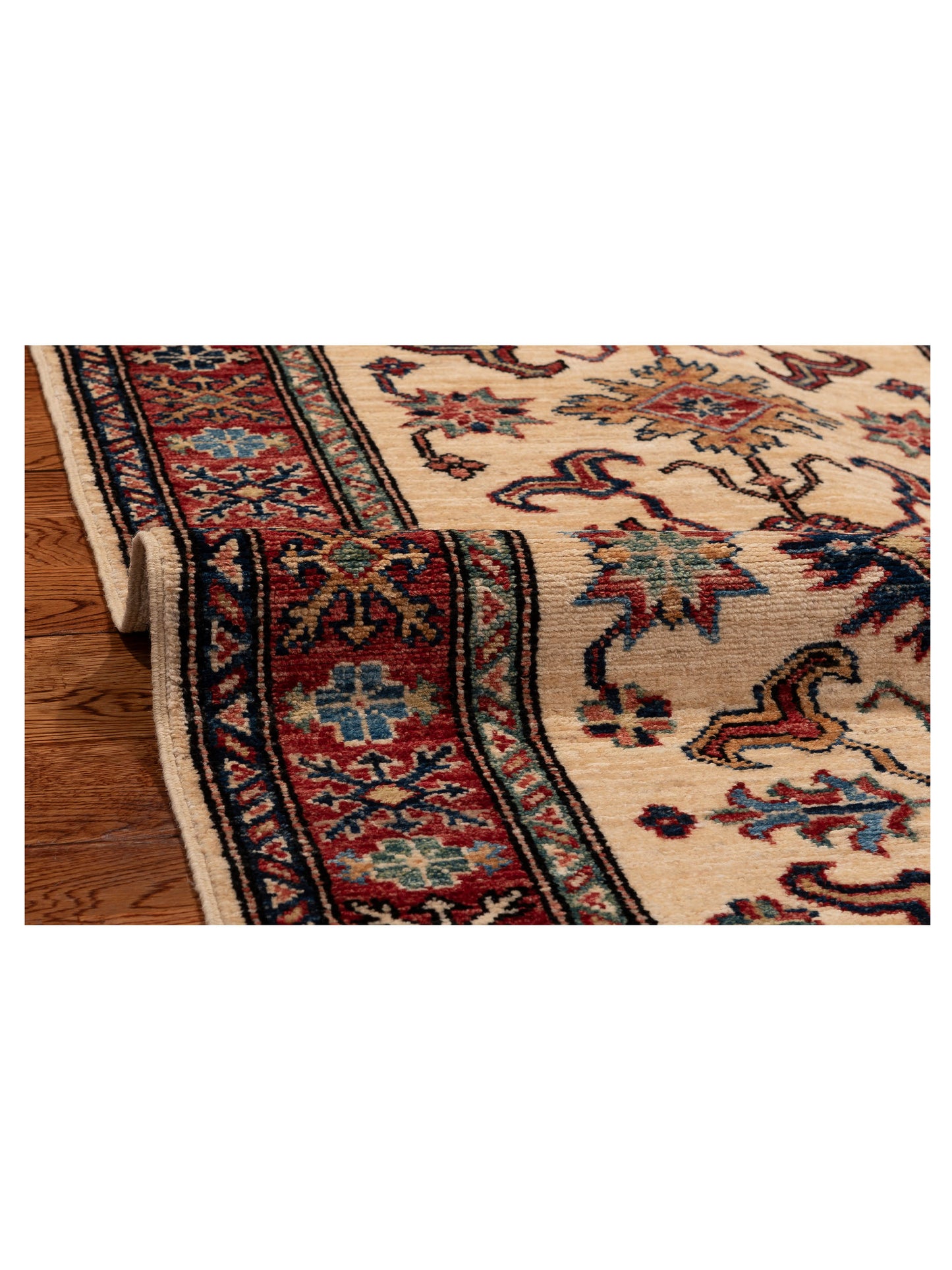 Kars 152839 Ivory Red 2.9x9.4 Hand Knotted Rug