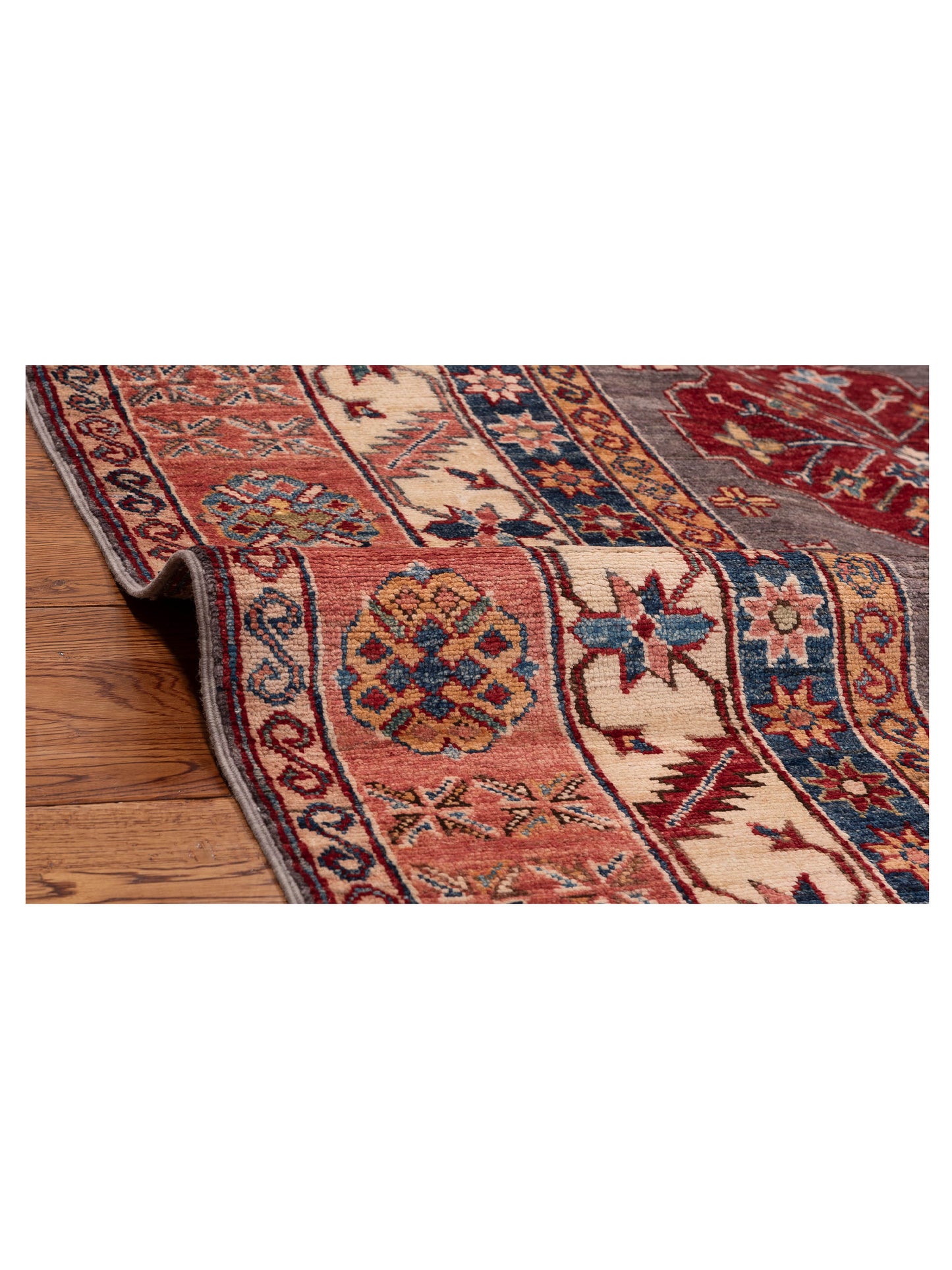 Kars 152844 Brown Pink 8x10.2 Hand Knotted Rug
