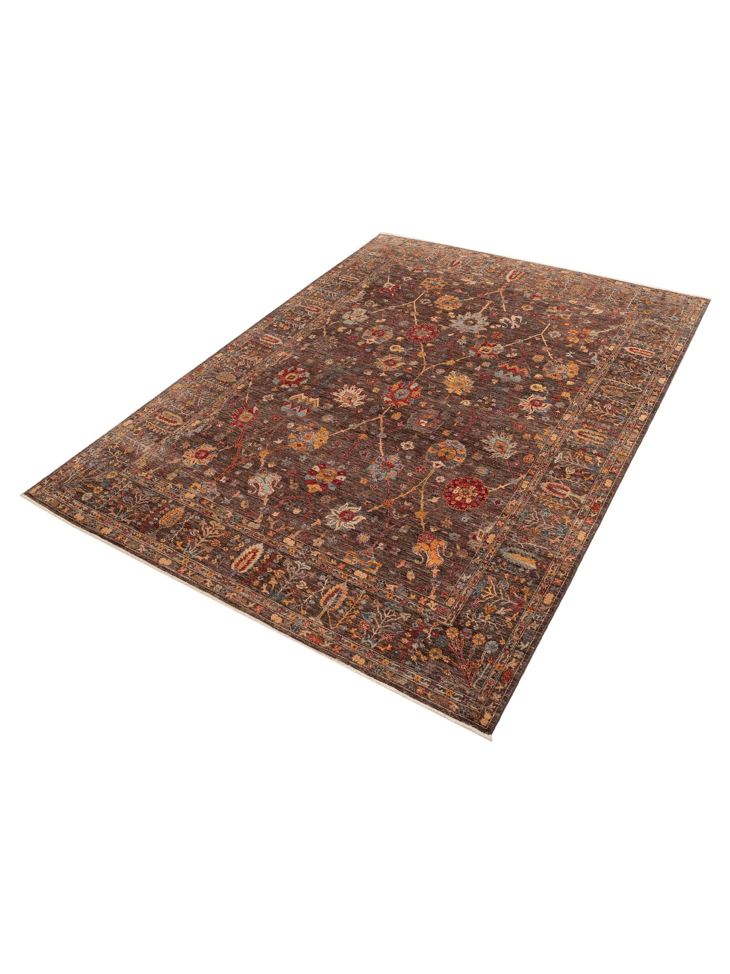 Elvan Suna Brown Brown 8.10x12 Hand Knotted Rug