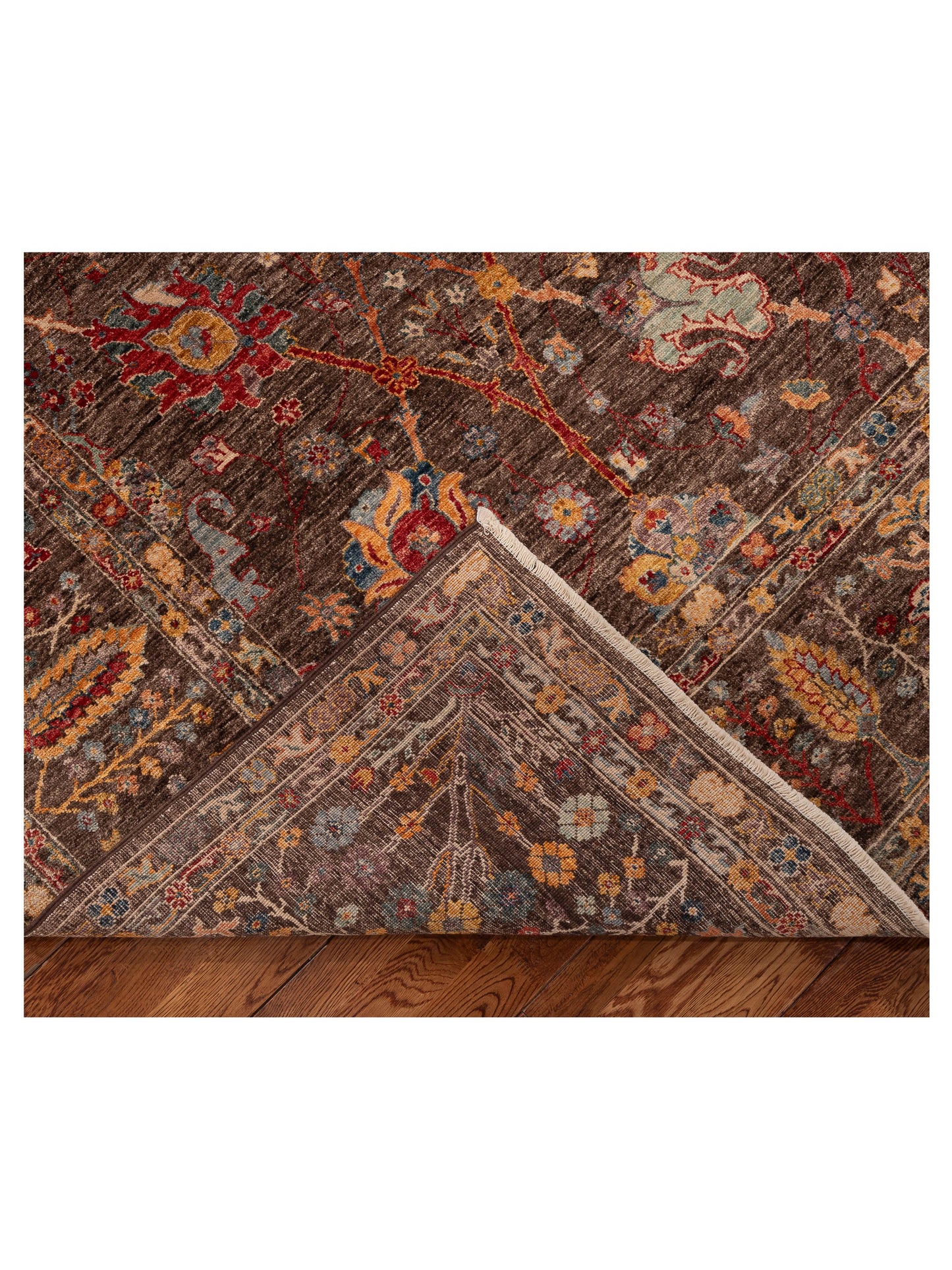 Elvan Suna Brown Brown 8.10x12 Hand Knotted Rug