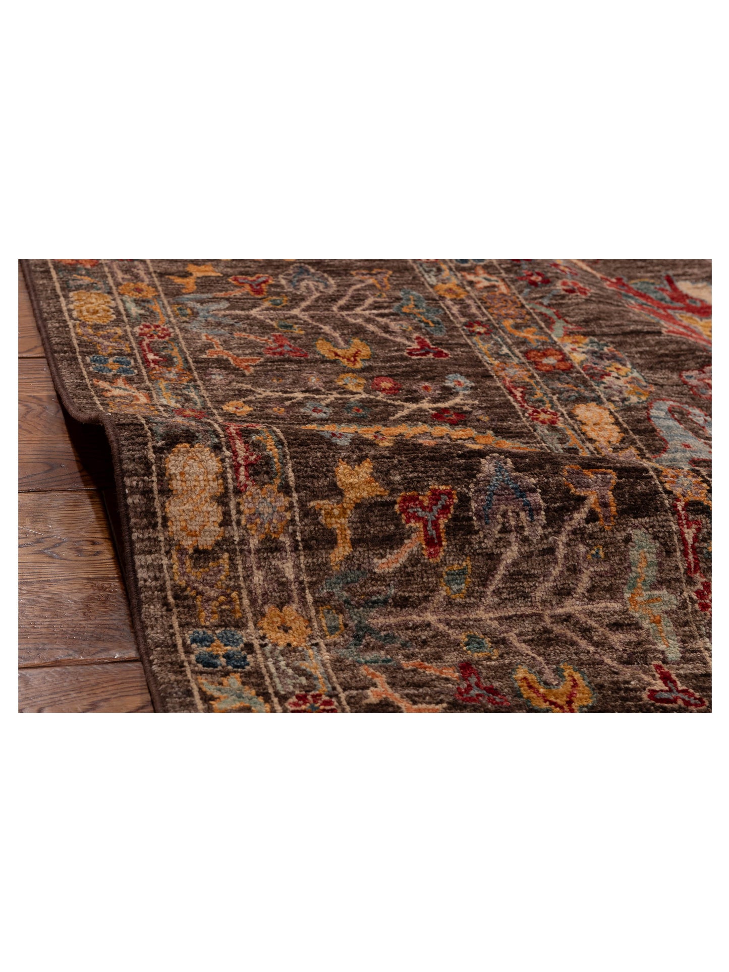 Elvan Suna Brown Brown 8.10x12 Hand Knotted Rug