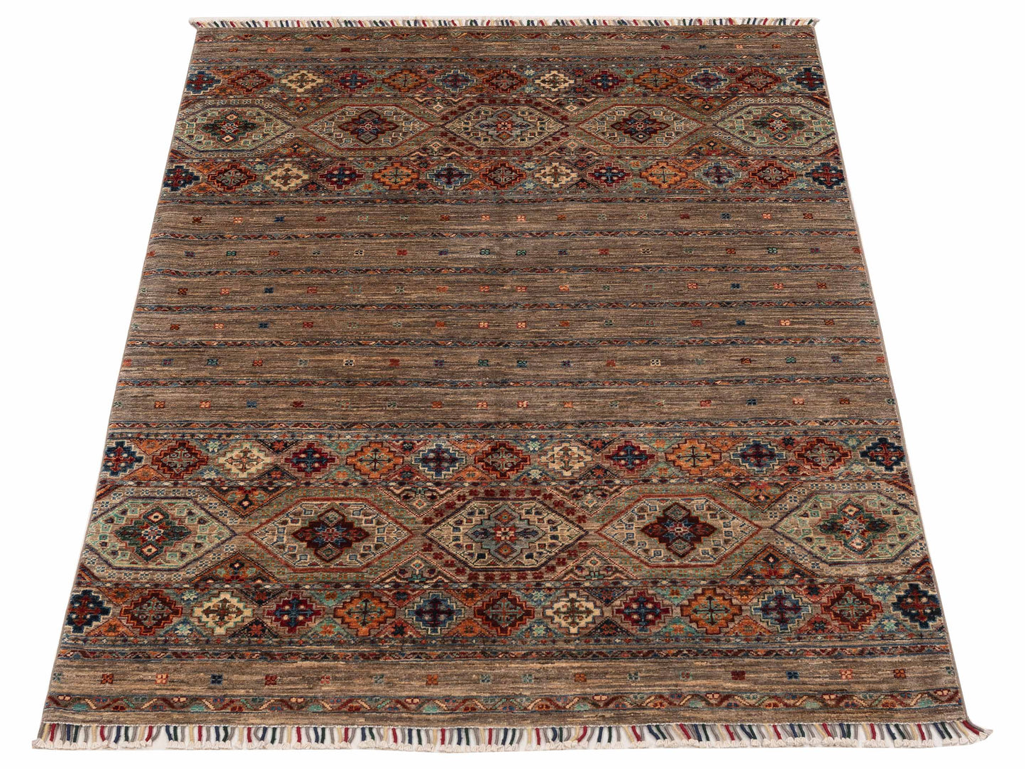 Horosan 152866 Gray Gray 5x6.9 Hand Knotted Rug