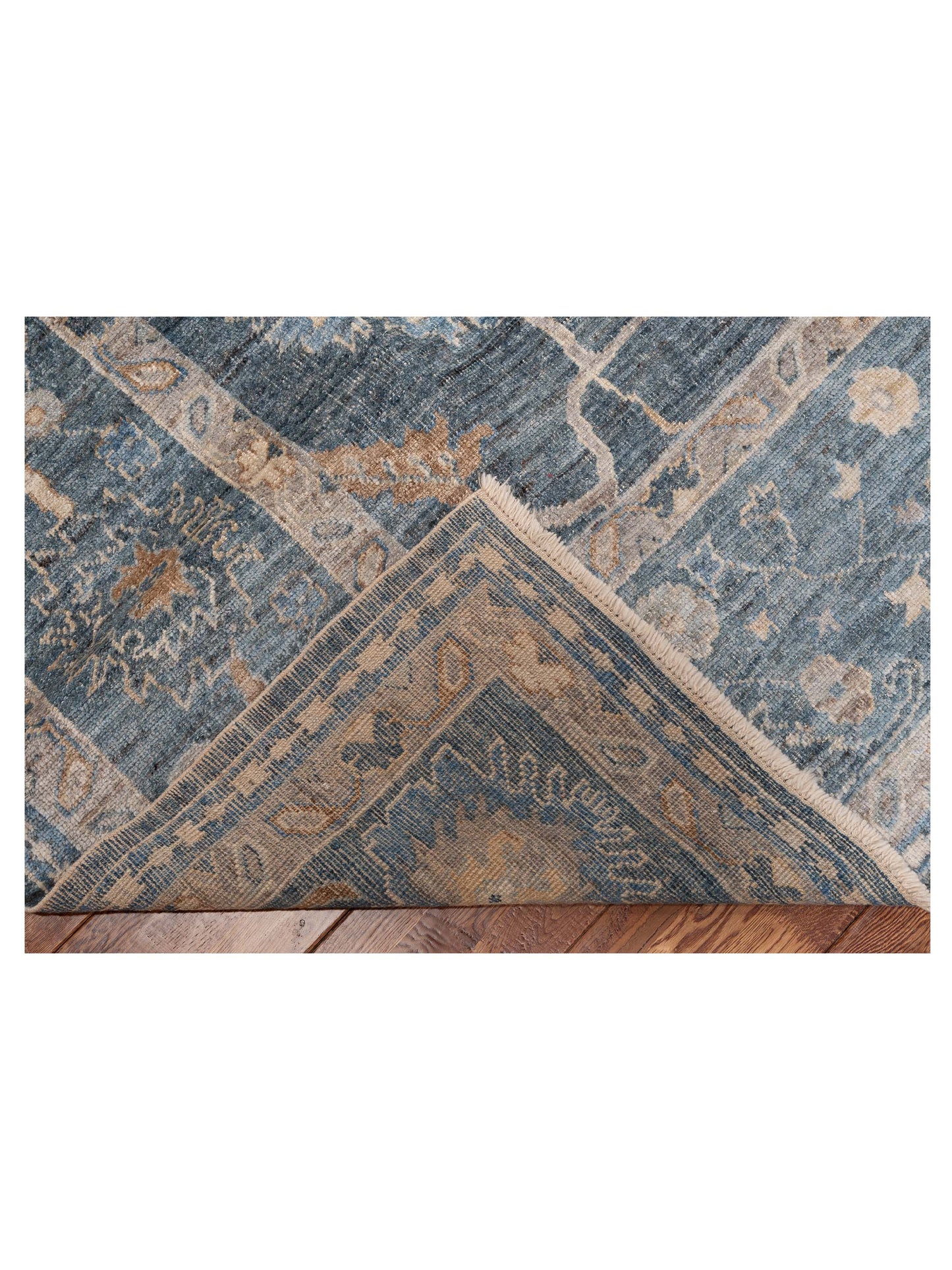 Angora Oushak 152873 Blue Dark Blue 9.10x13.7 Hand Knotted Rug