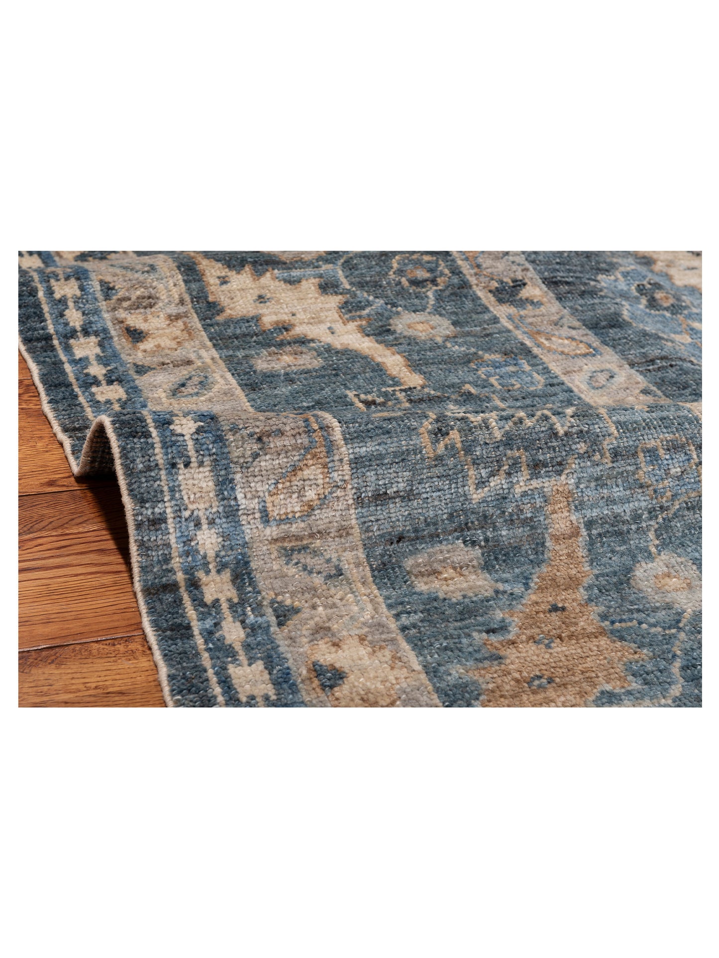 Angora Oushak 152873 Blue Dark Blue 9.10x13.7 Hand Knotted Rug