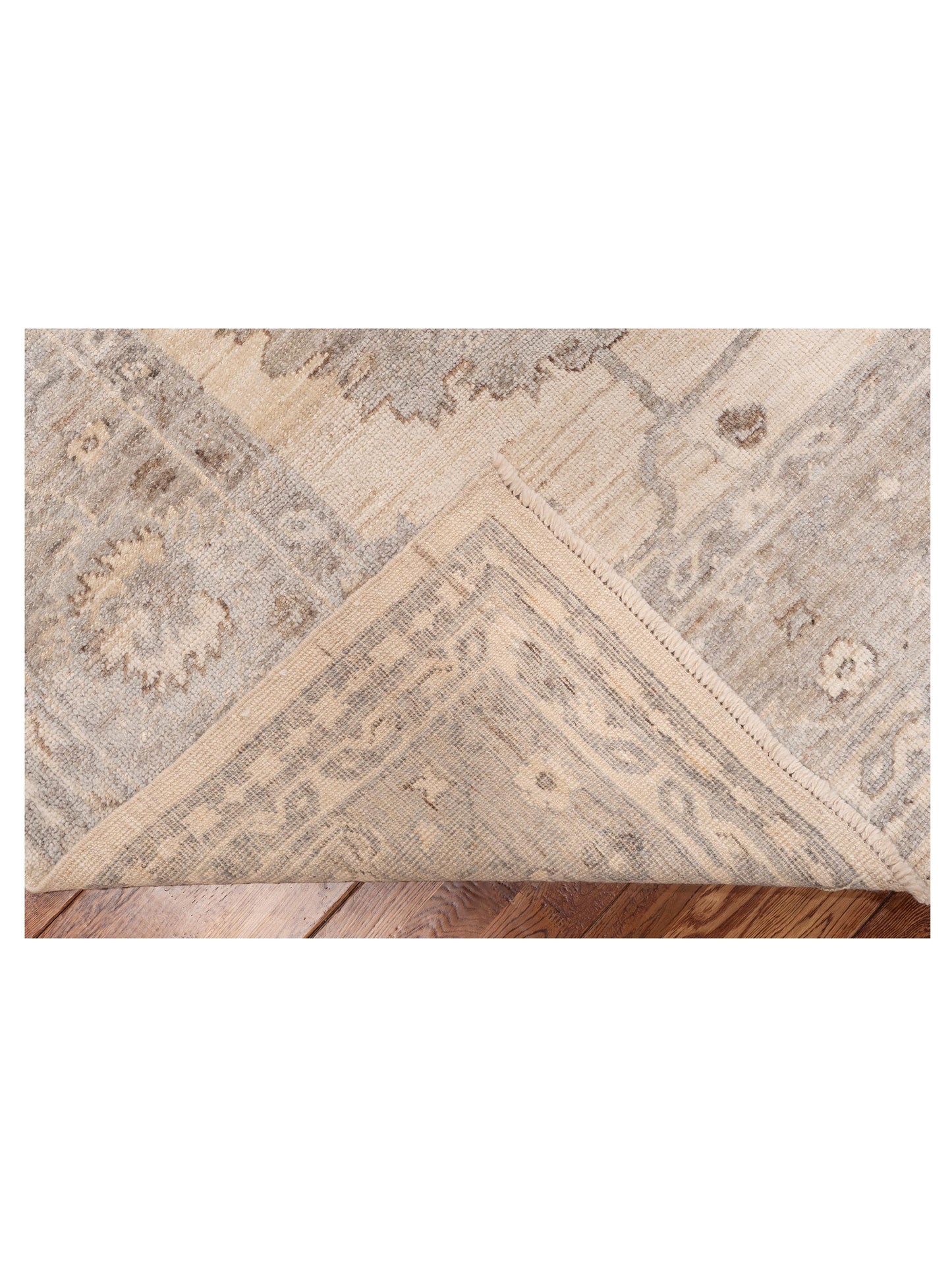 Angora Oushak 152889 Ivory Silver 9.2x10.11 Hand Knotted Rug