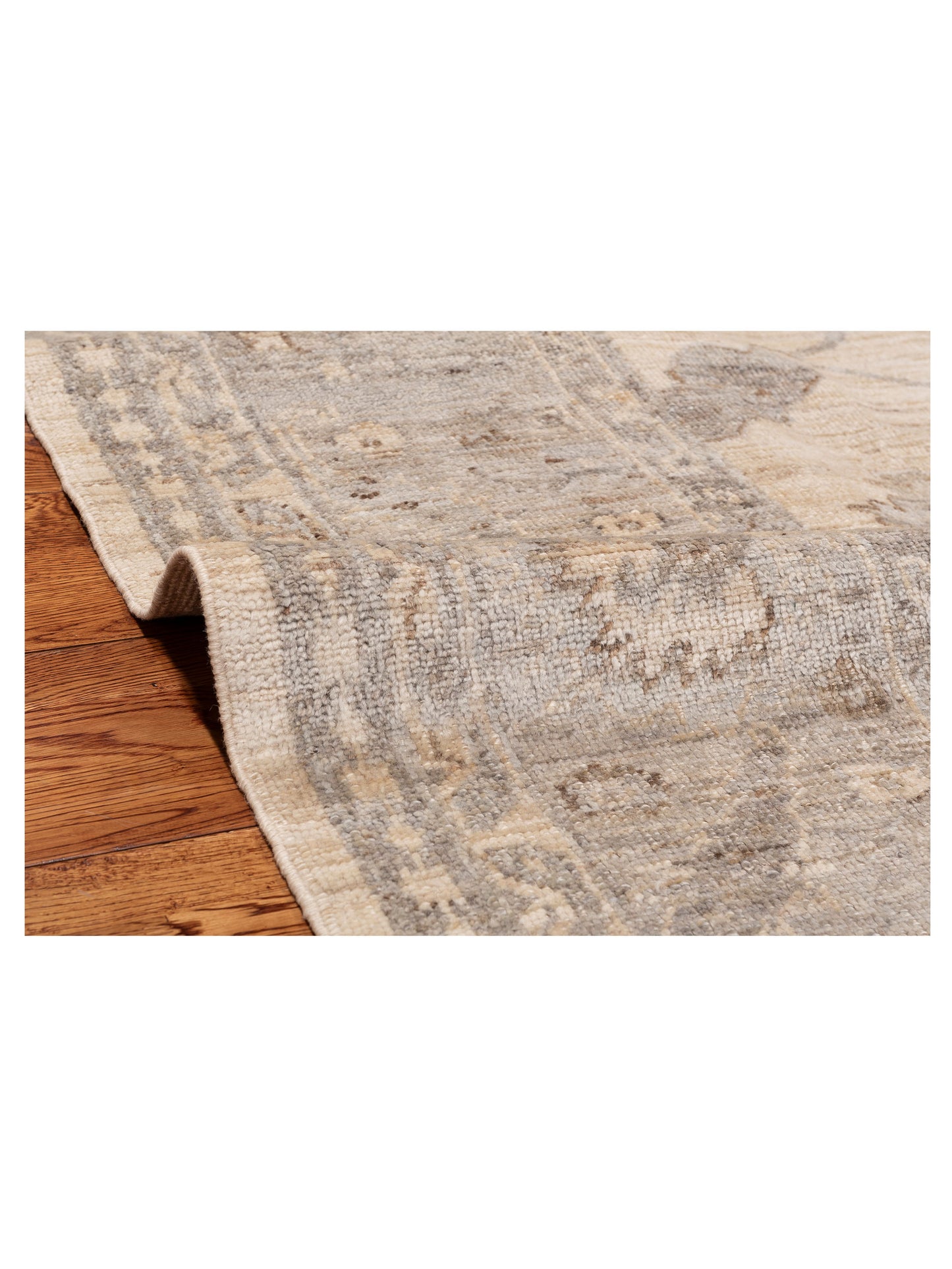 Angora Oushak 152889 Ivory Silver 9.2x10.11 Hand Knotted Rug