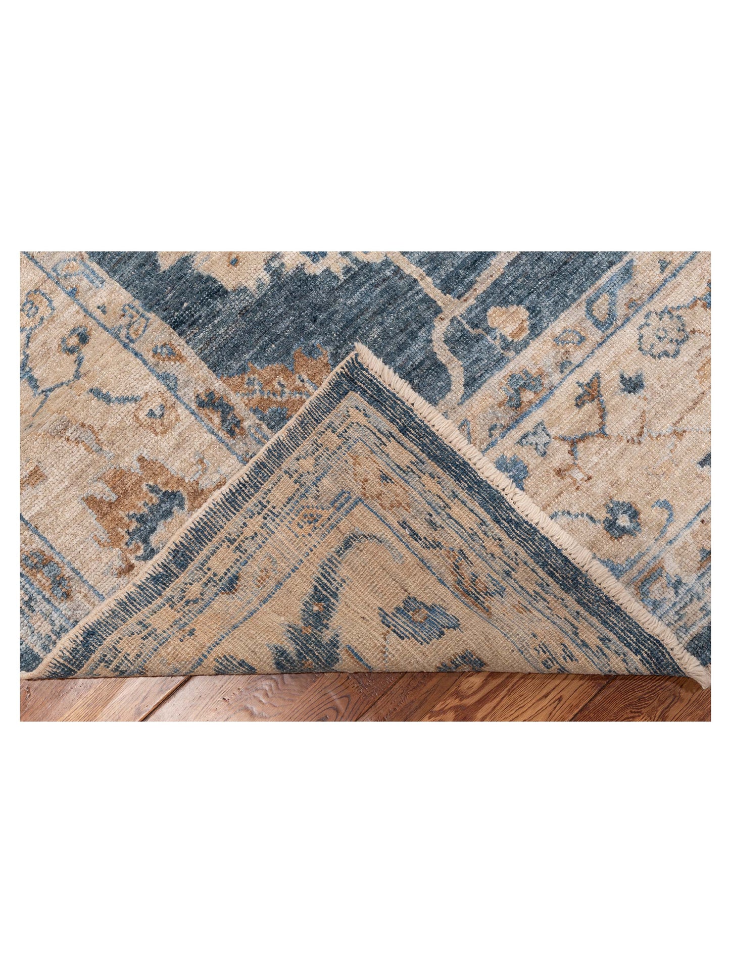 Angora Oushak 152892 Blue Ivory 9x12 Hand Knotted Rug