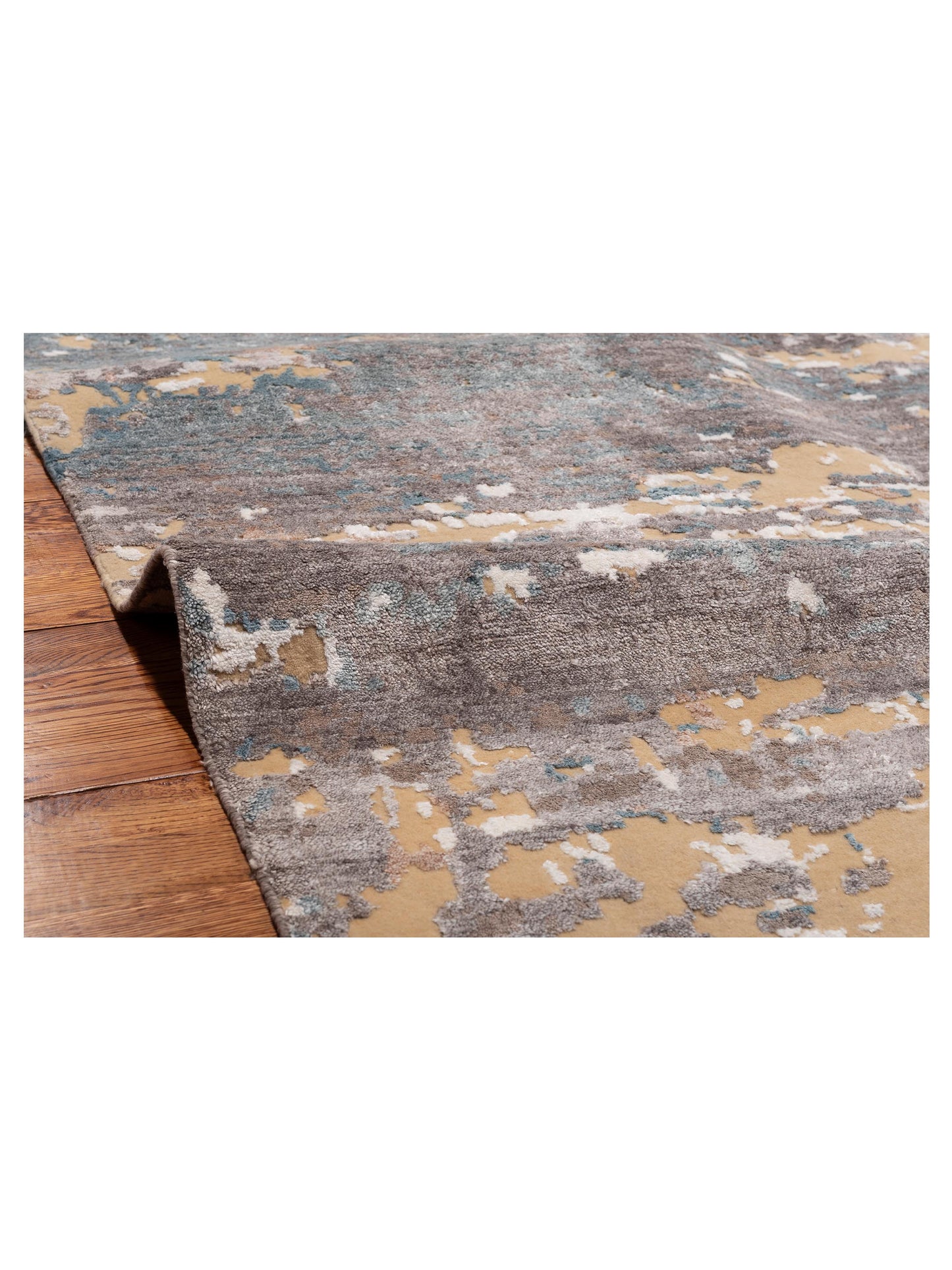 Tibetino 152922 Gray Gold 12.7x15.2 Hand Knotted Rug