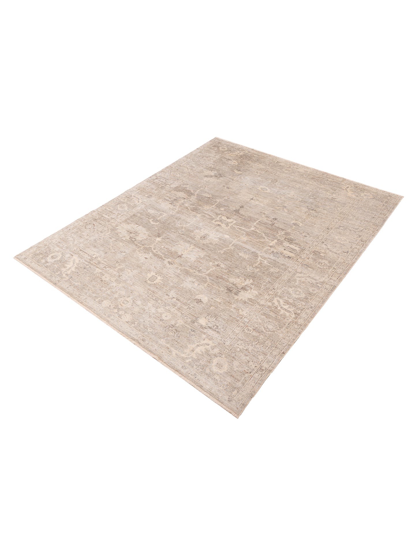 Angora Oushak 152926 Gray Gray 8.9x10.8 Hand Knotted Rug