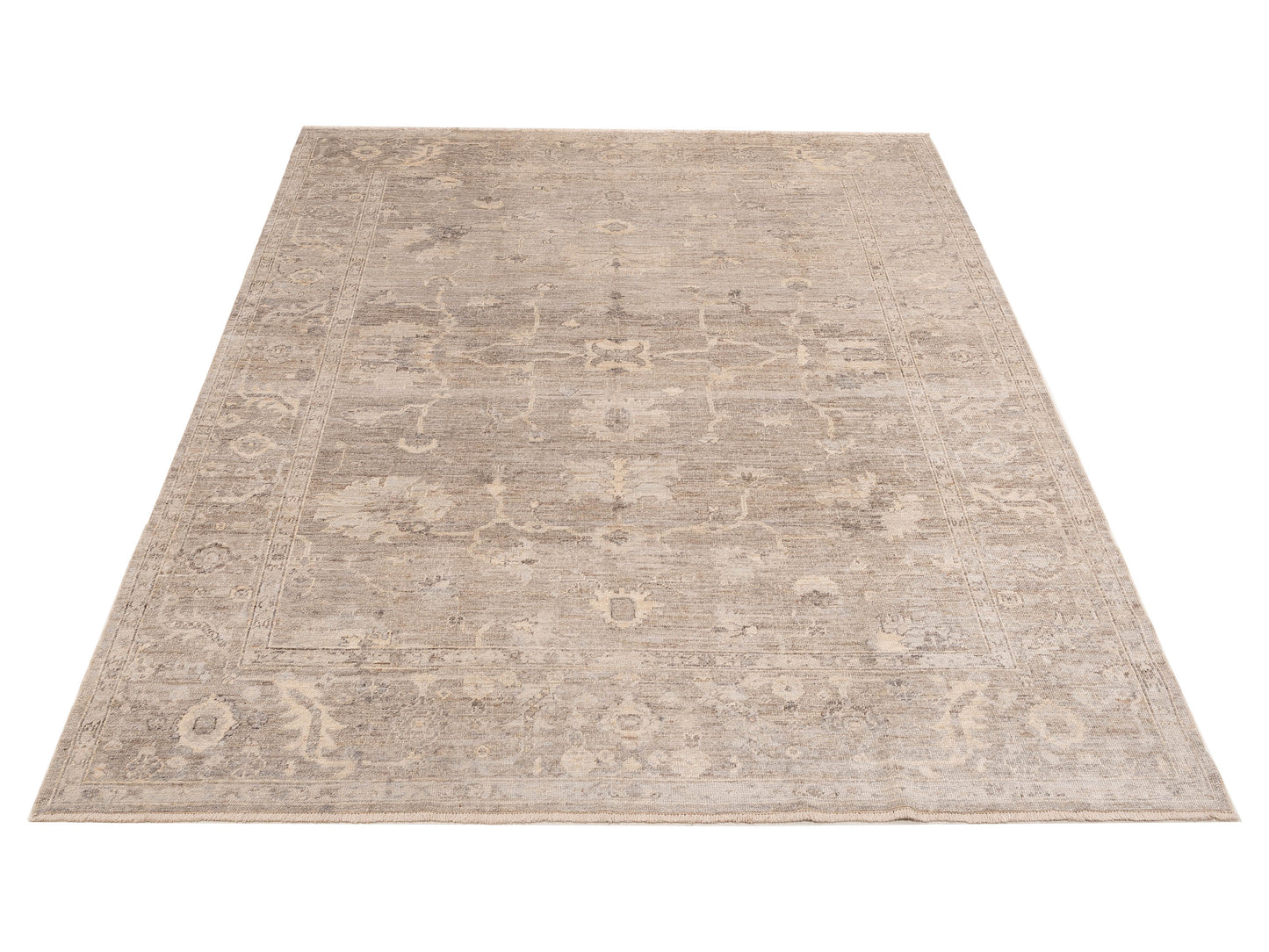 Angora Oushak 152926 Gray Gray 8.9x10.8 Hand Knotted Rug