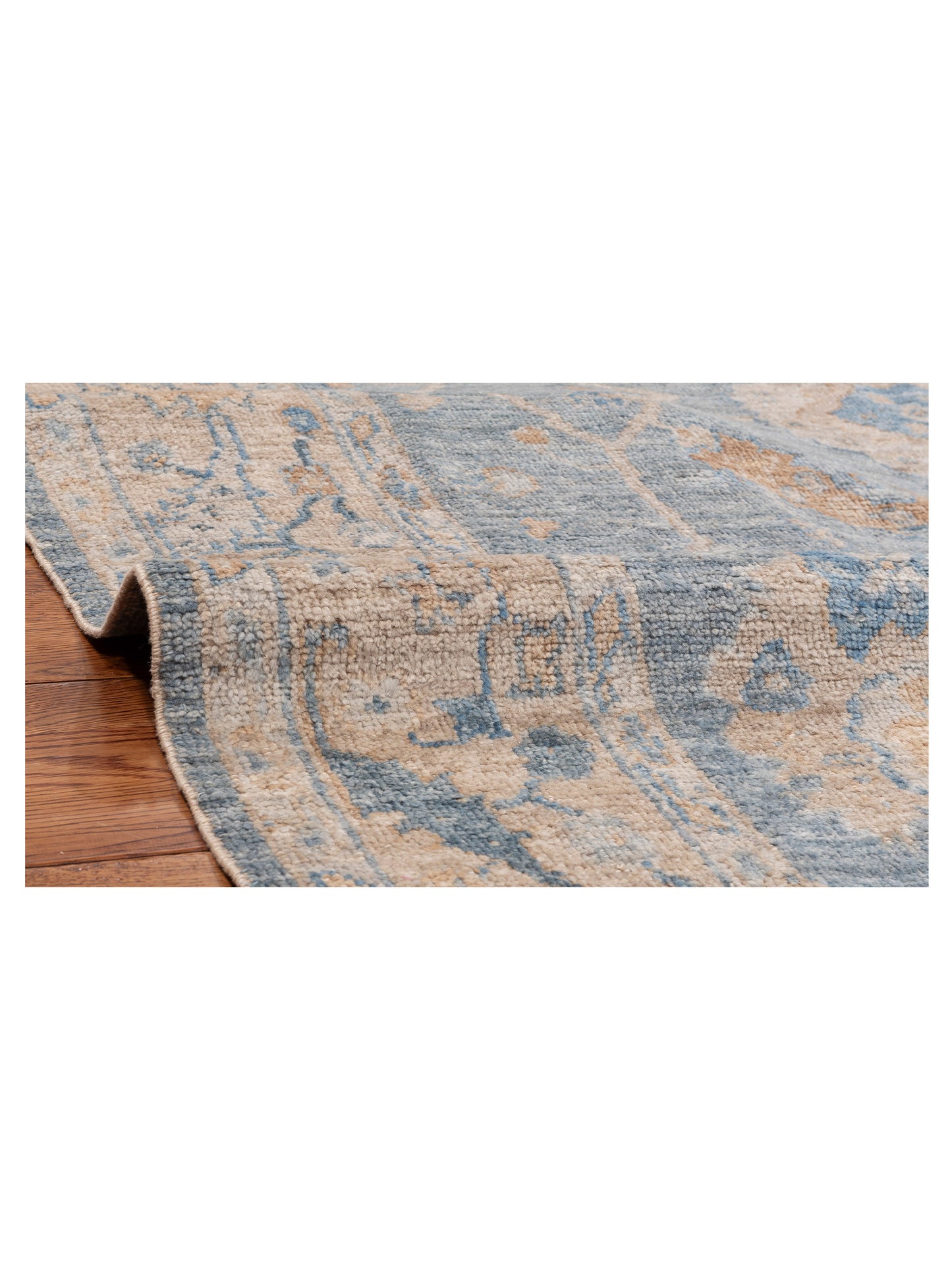 Angora Oushak 152928 Blue Ivory 6x8.7 Hand Knotted Rug