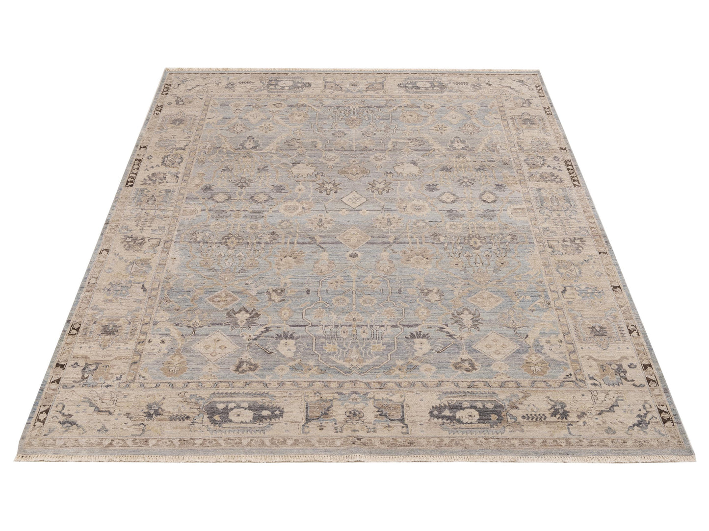 Vintage Revival 152942 Light Blue Ivory 8.1x10 Hand Knotted Rug