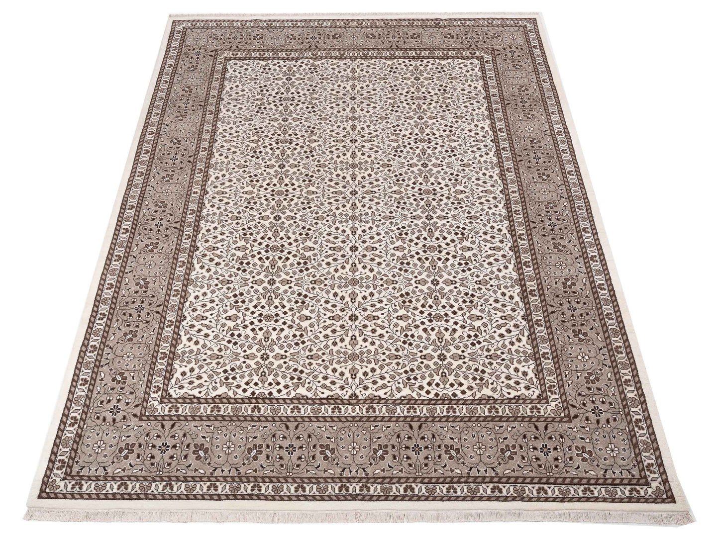 Kayseri 152968 Ivory Brown 8.10x11.7 Hand Knotted Rug