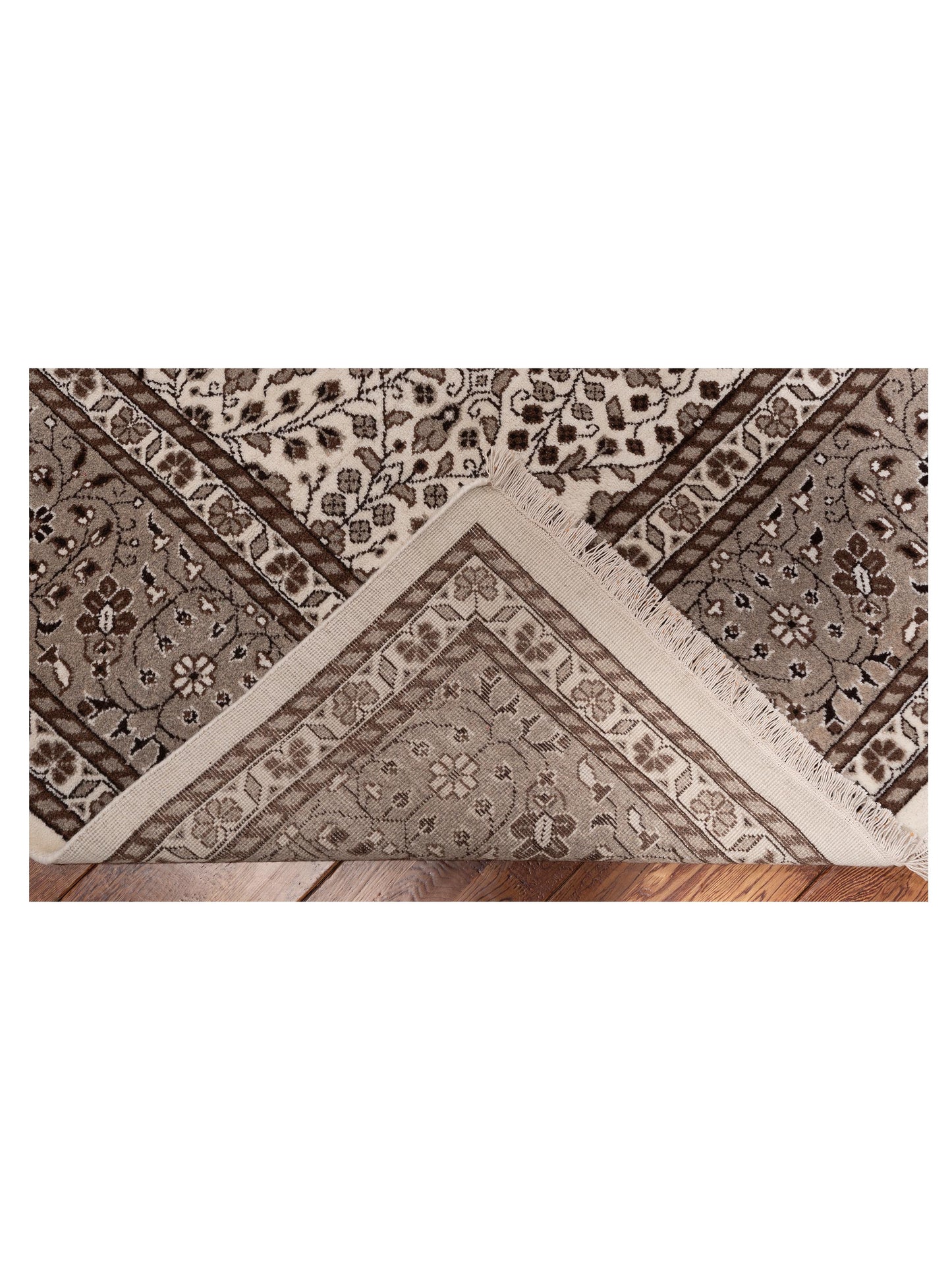 Kayseri 152968 Ivory Brown 8.10x11.7 Hand Knotted Rug